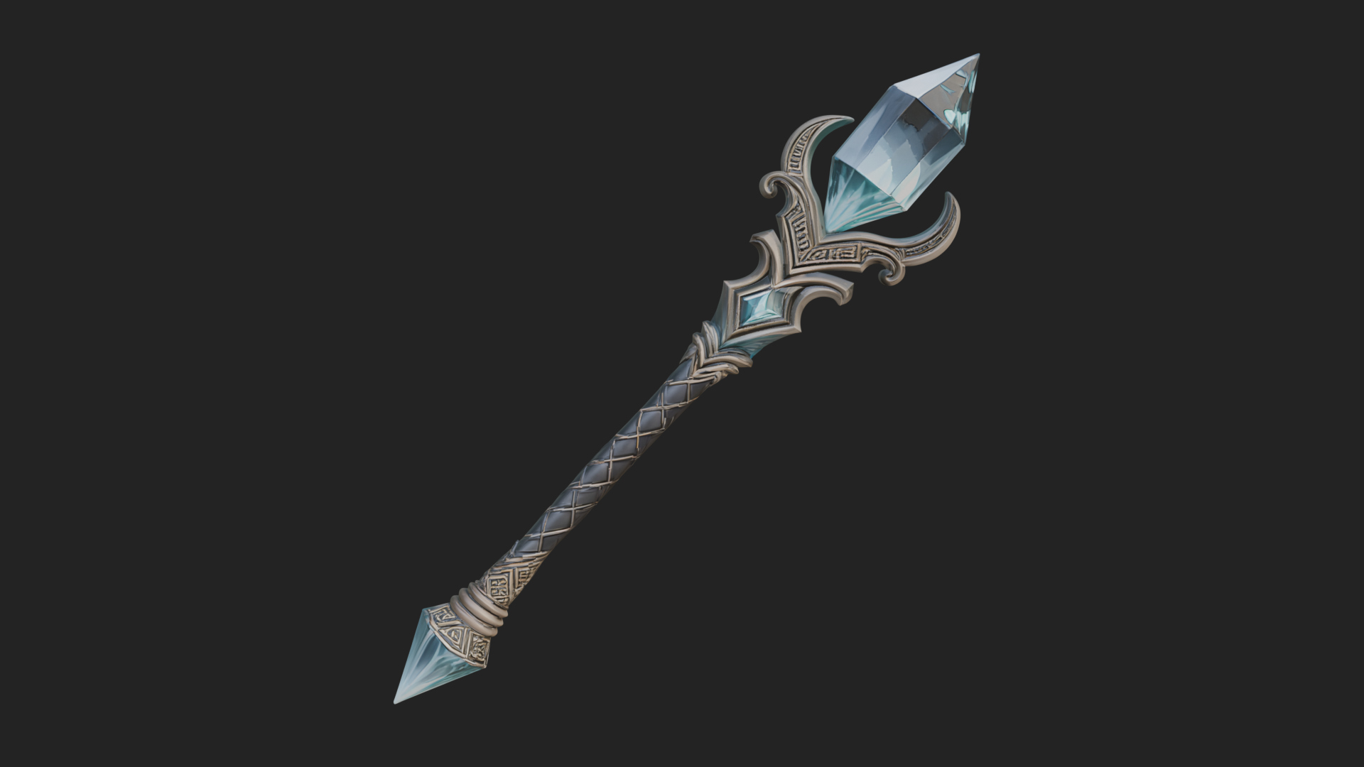 Crystal Tip Magic Wand Model Design 4 3D Print Model 3D Model