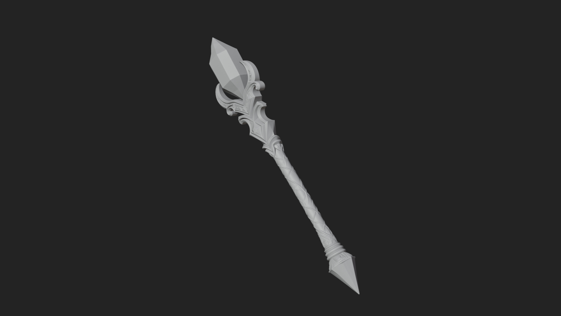 Crystal Tip Magic Wand Model Design 4 3D Print Model 3D Model