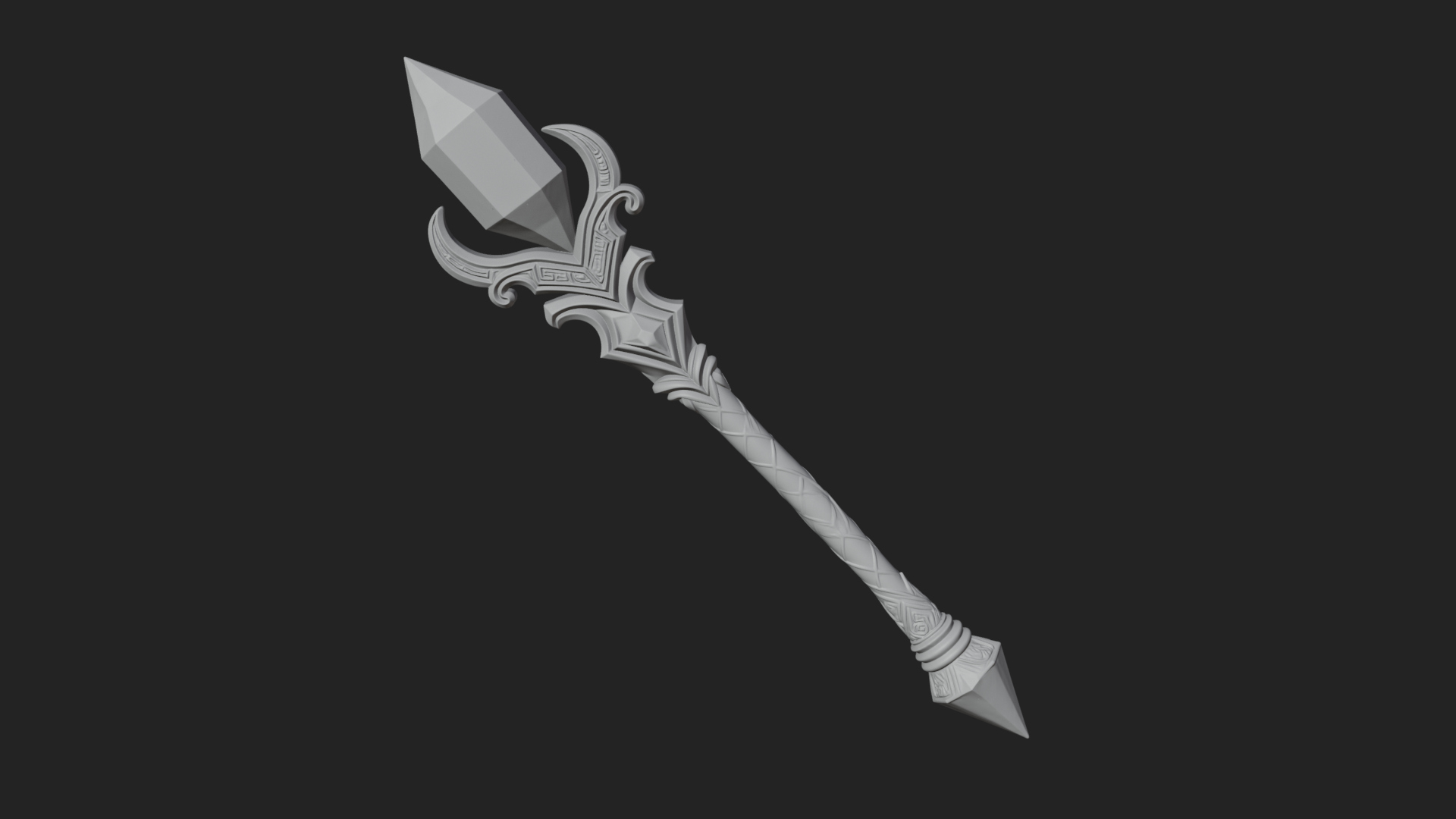 Crystal Tip Magic Wand Model Design 4 3D Print Model 3D Model