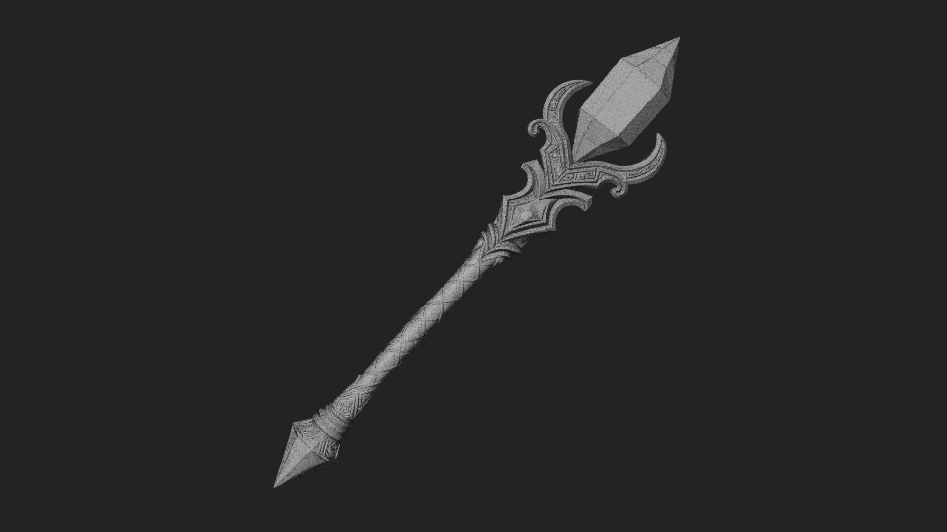 Crystal Tip Magic Wand Model Design 4 3D Print Model 3D Model