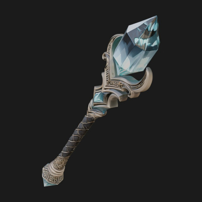 Crystal Tip Magic Wand Model Design 4 3D Print Model