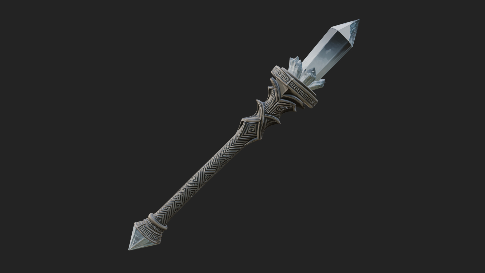 Crystal Tip Magic Wand Model Design 5 3D Print Model 3D Model
