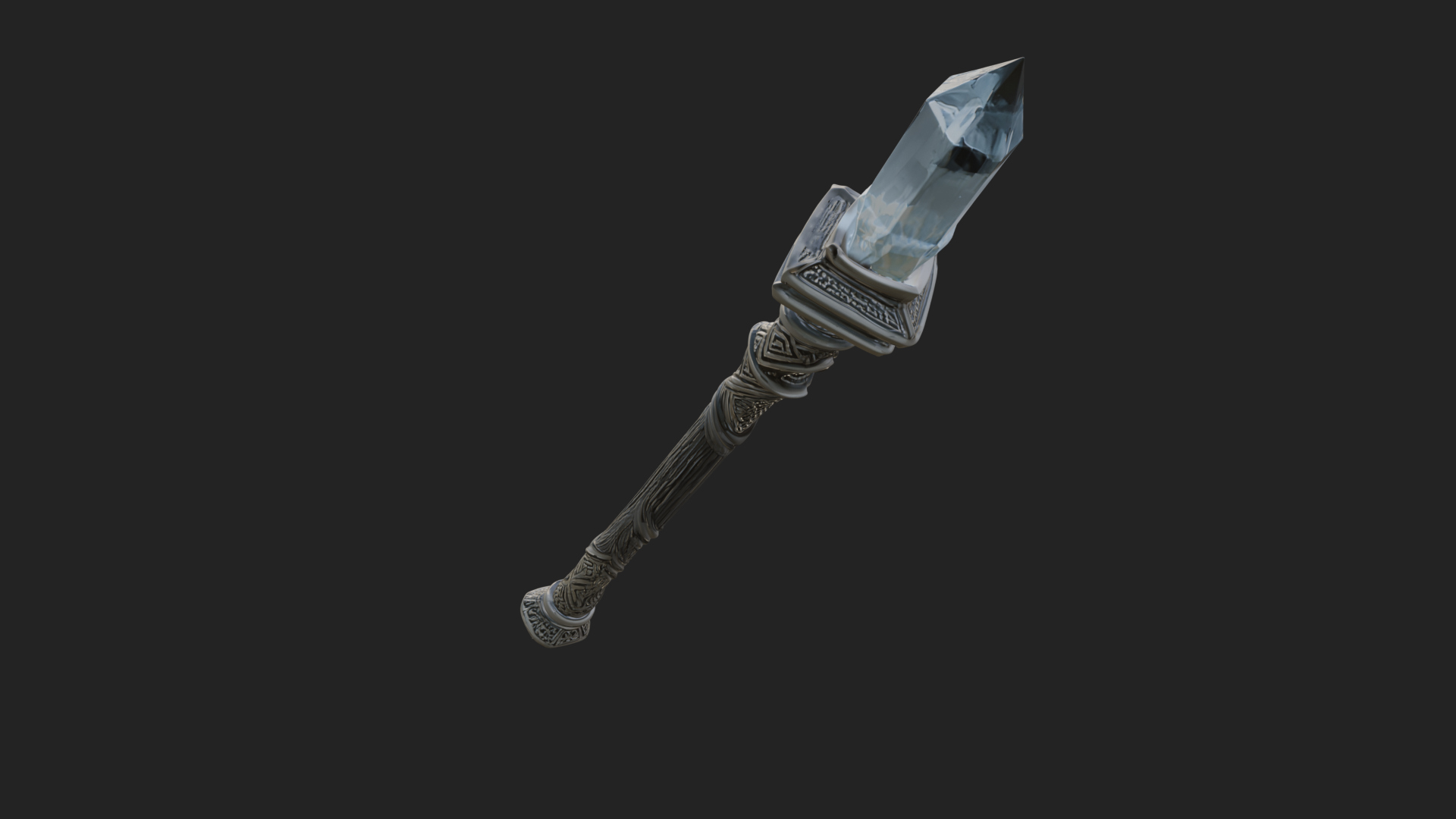 Crystal Tip Magic Wand Model Design 6 3D Print Model 3D Model