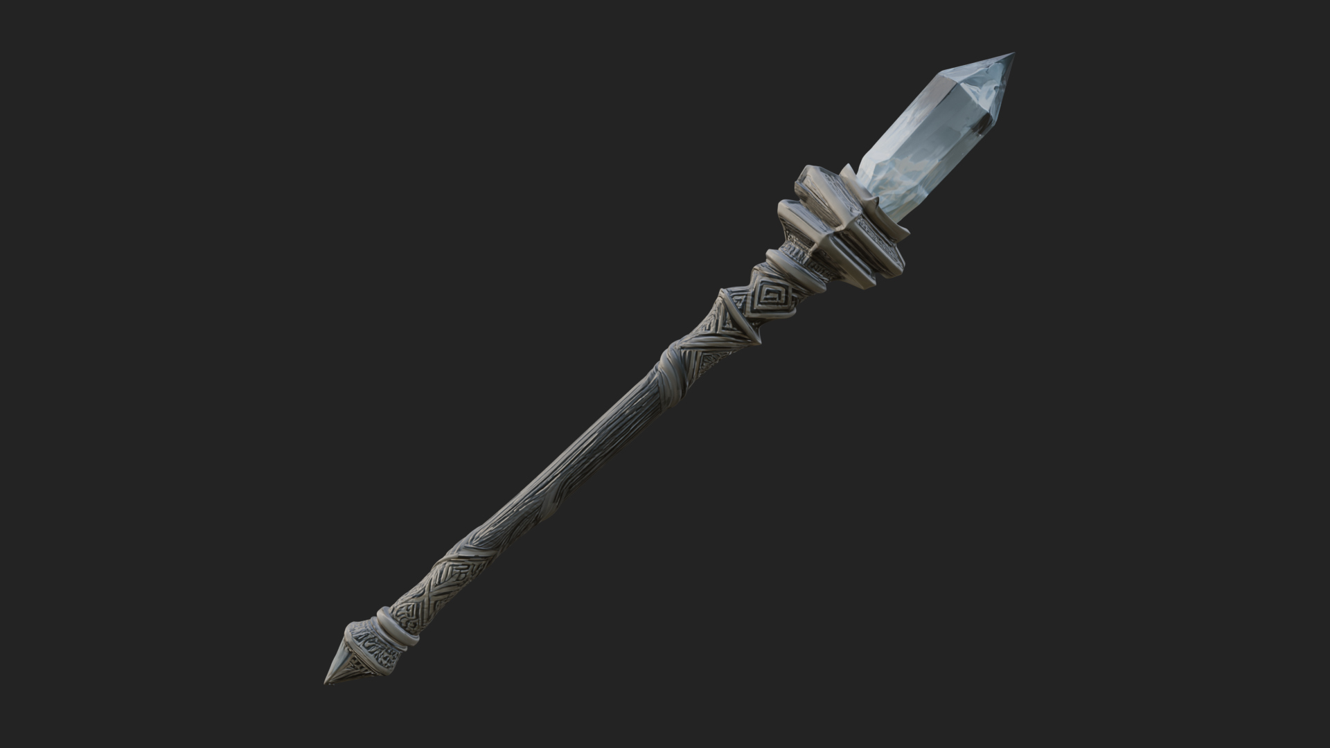 Crystal Tip Magic Wand Model Design 6 3D Print Model 3D Model