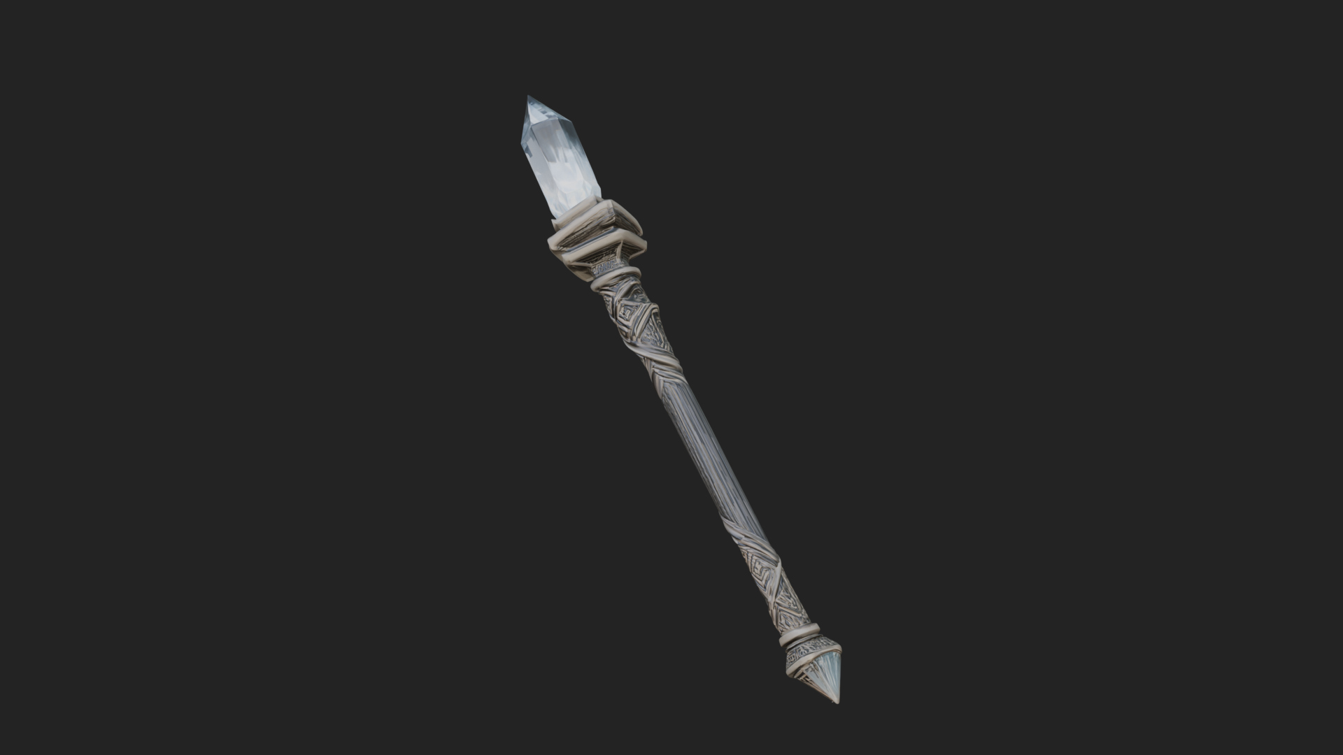 Crystal Tip Magic Wand Model Design 6 3D Print Model 3D Model
