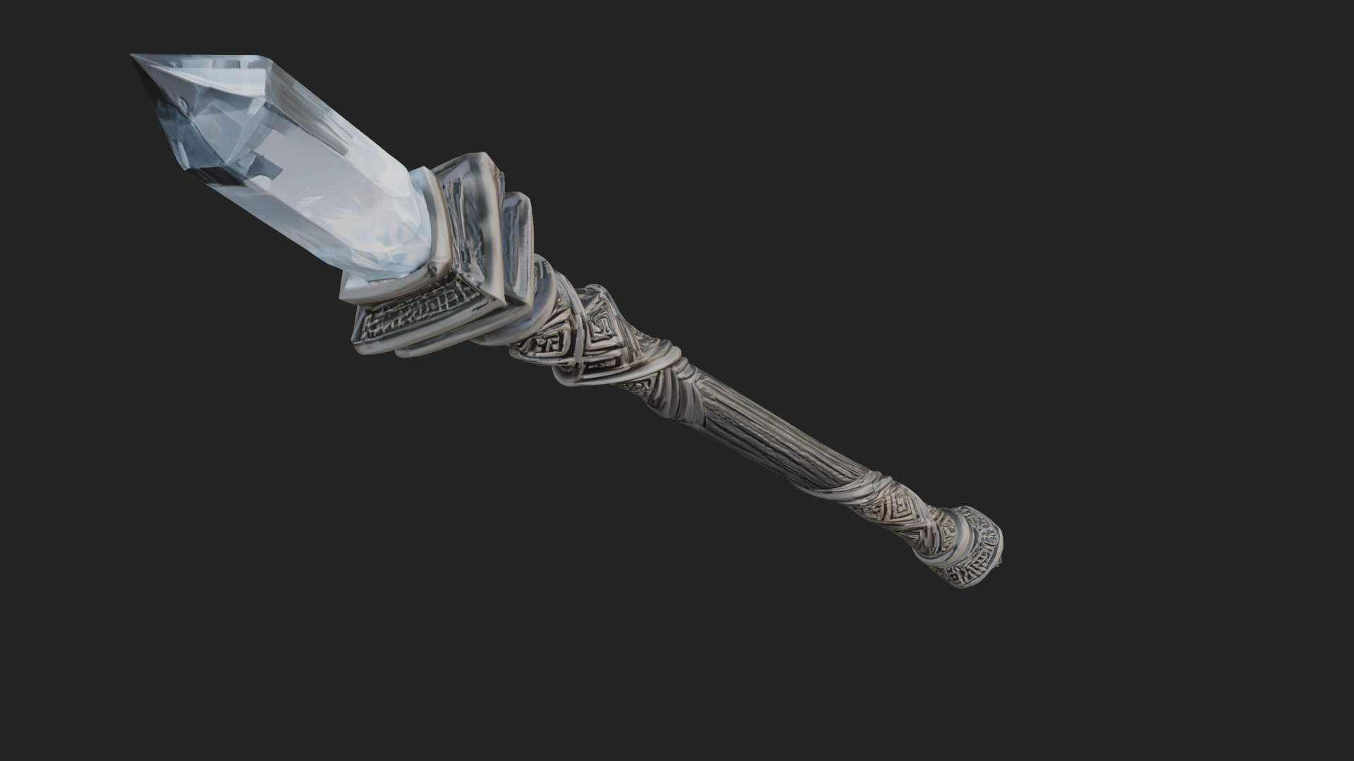 Crystal Tip Magic Wand Model Design 6 3D Print Model 3D Model