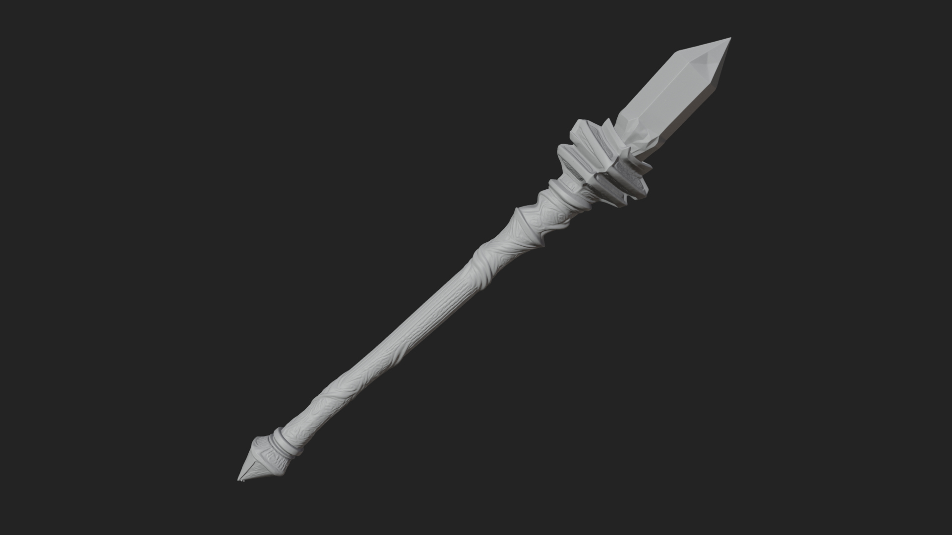 Crystal Tip Magic Wand Model Design 6 3D Print Model 3D Model