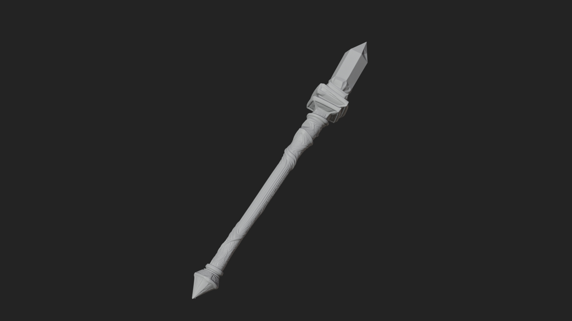 Crystal Tip Magic Wand Model Design 6 3D Print Model 3D Model