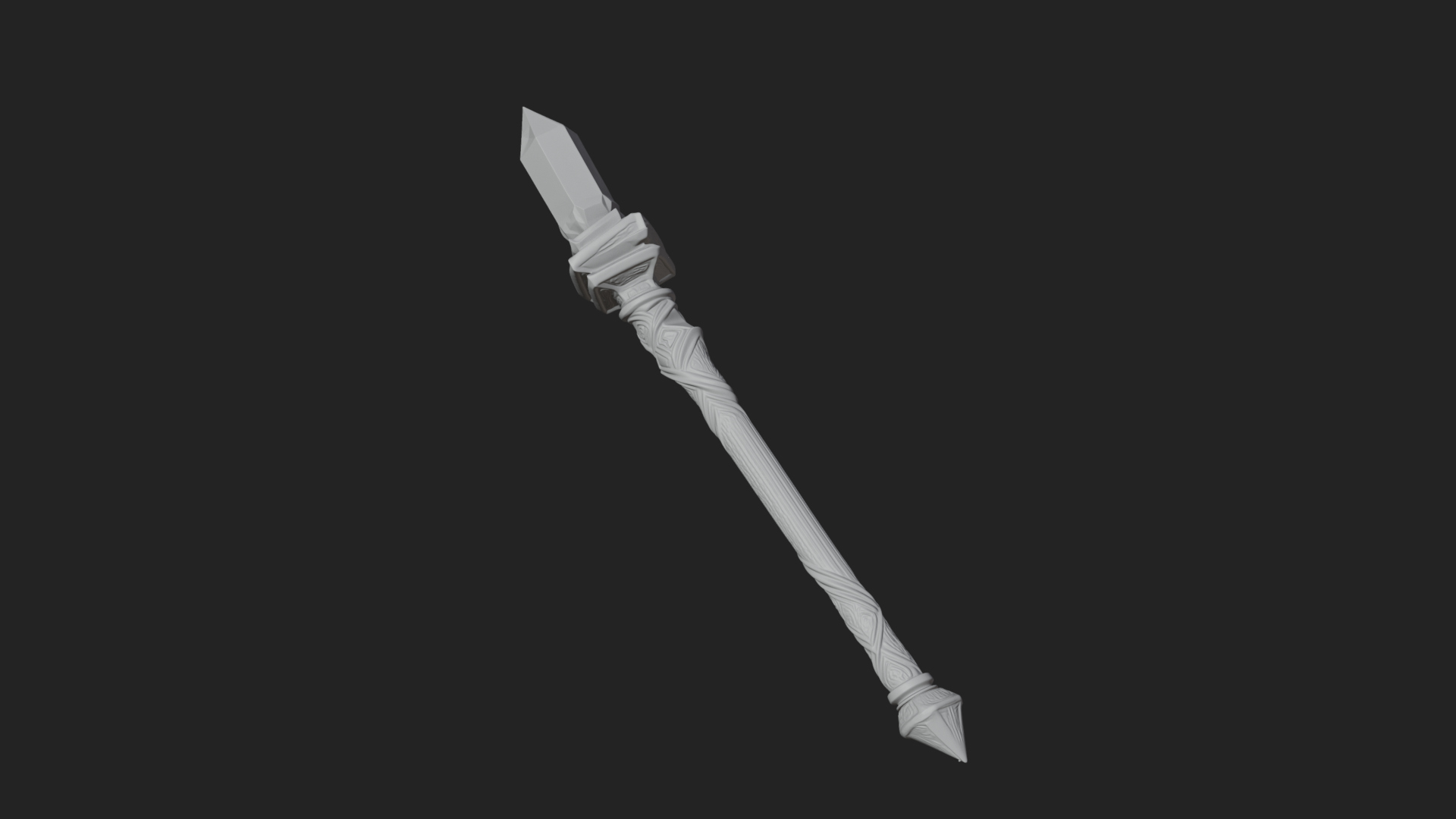 Crystal Tip Magic Wand Model Design 6 3D Print Model 3D Model