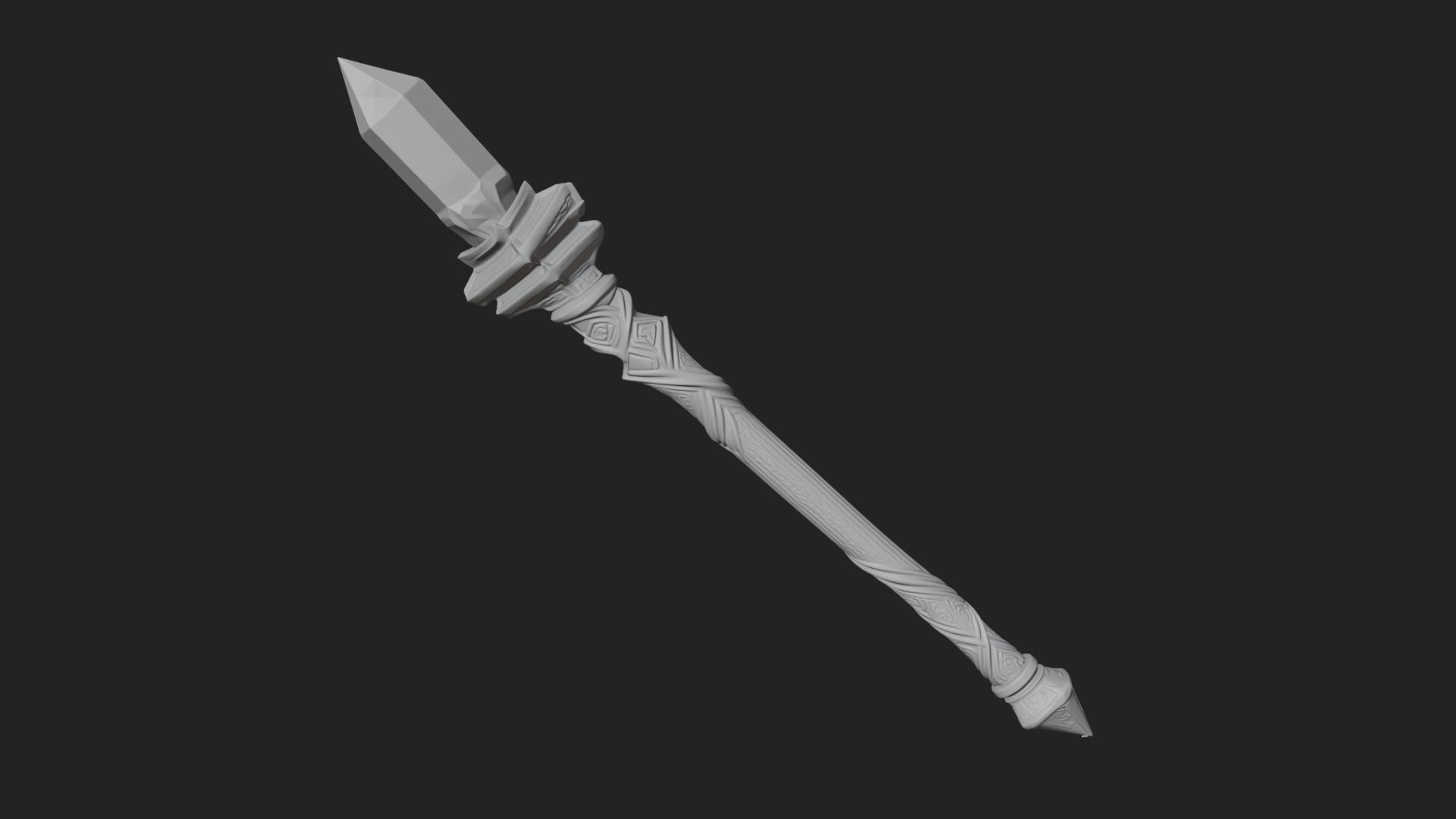 Crystal Tip Magic Wand Model Design 6 3D Print Model 3D Model