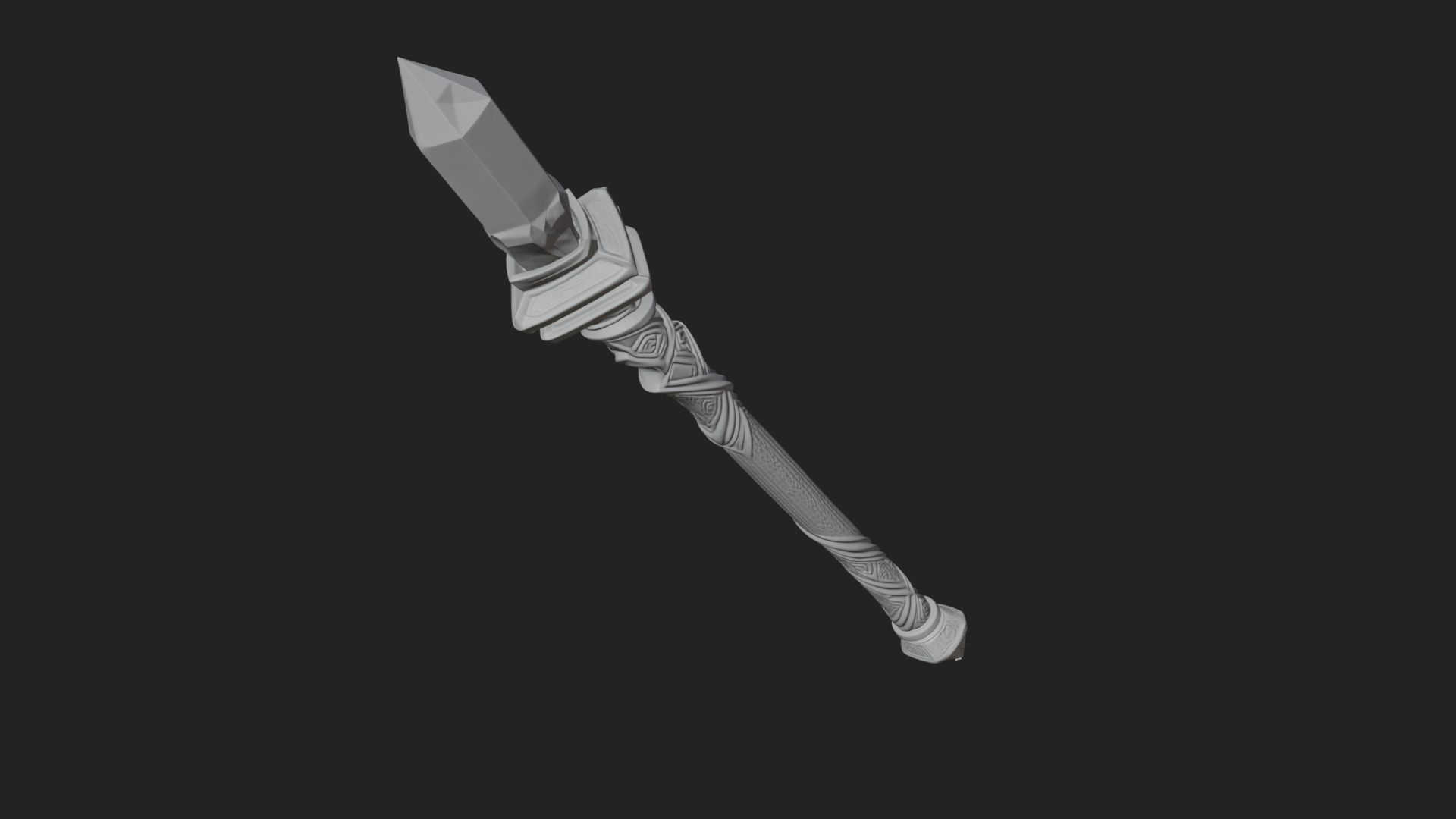 Crystal Tip Magic Wand Model Design 6 3D Print Model 3D Model