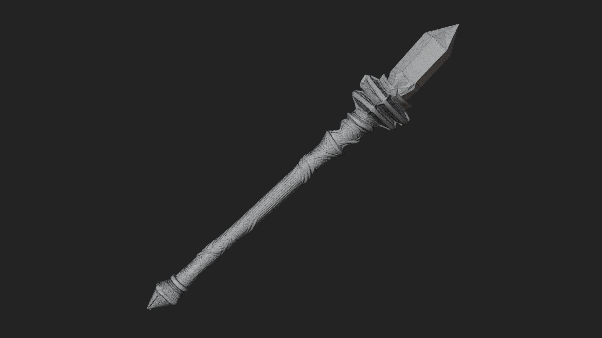 Crystal Tip Magic Wand Model Design 6 3D Print Model 3D Model