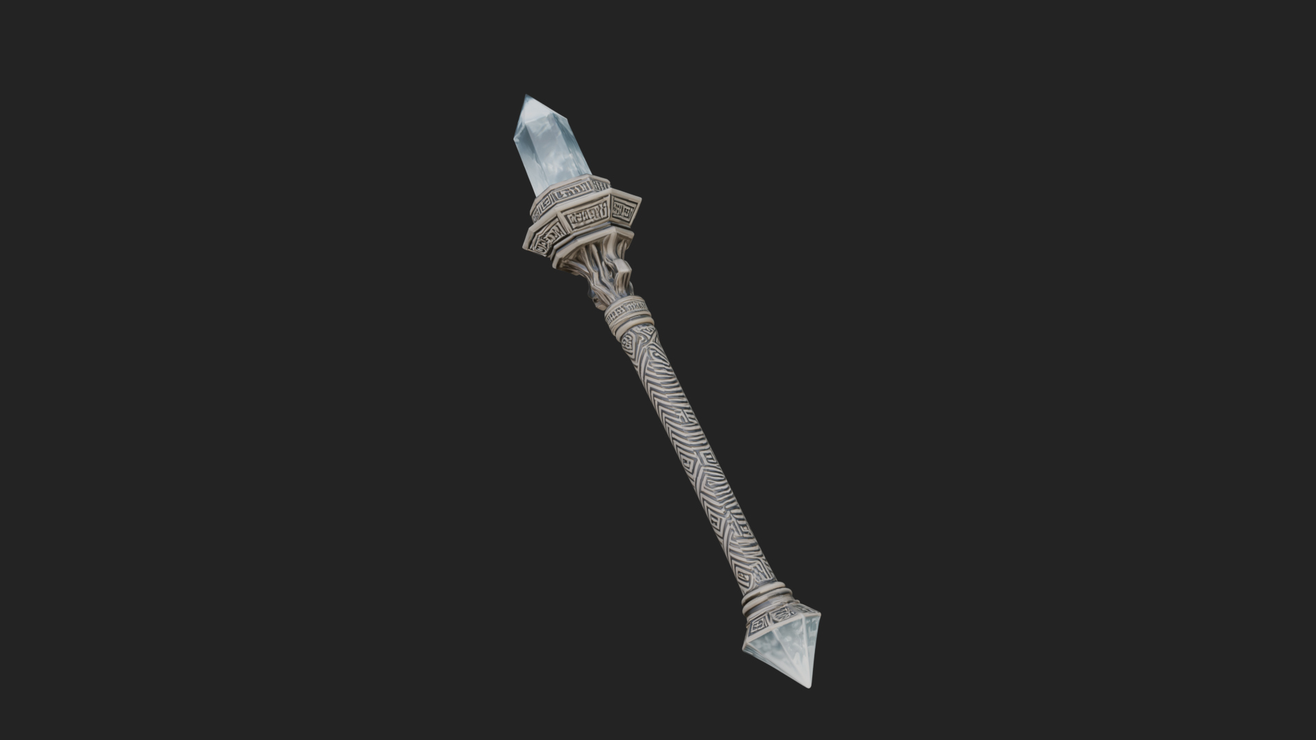 Crystal Tip Magic Wand Model Design 7 3D Print Model 3D Model