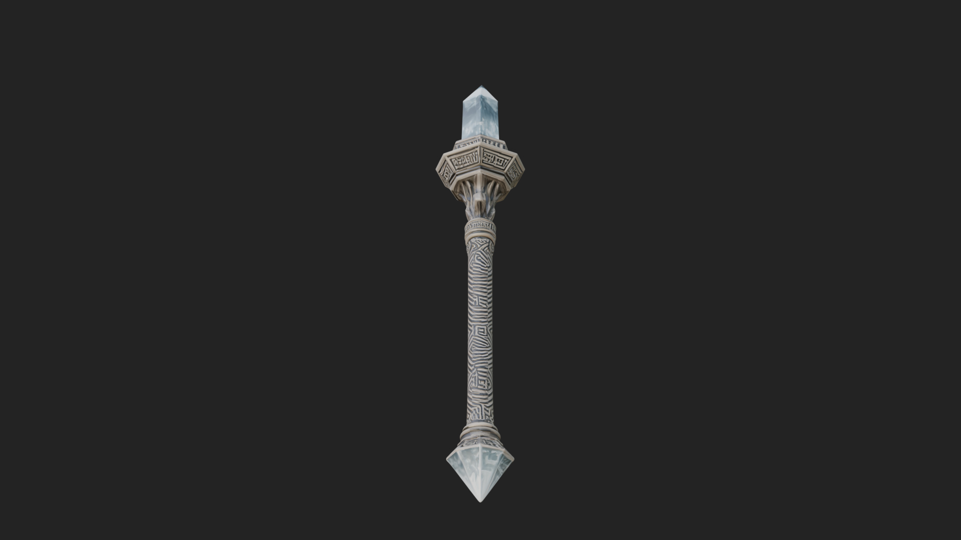 Crystal Tip Magic Wand Model Design 7 3D Print Model 3D Model