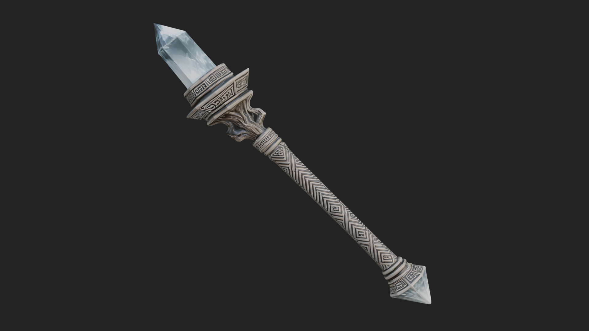 Crystal Tip Magic Wand Model Design 7 3D Print Model 3D Model