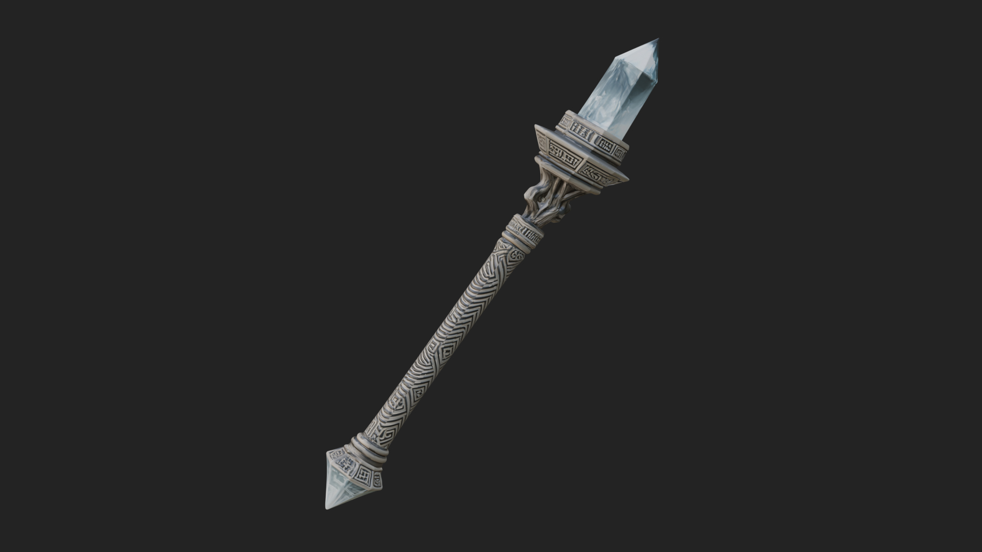 Crystal Tip Magic Wand Model Design 7 3D Print Model 3D Model