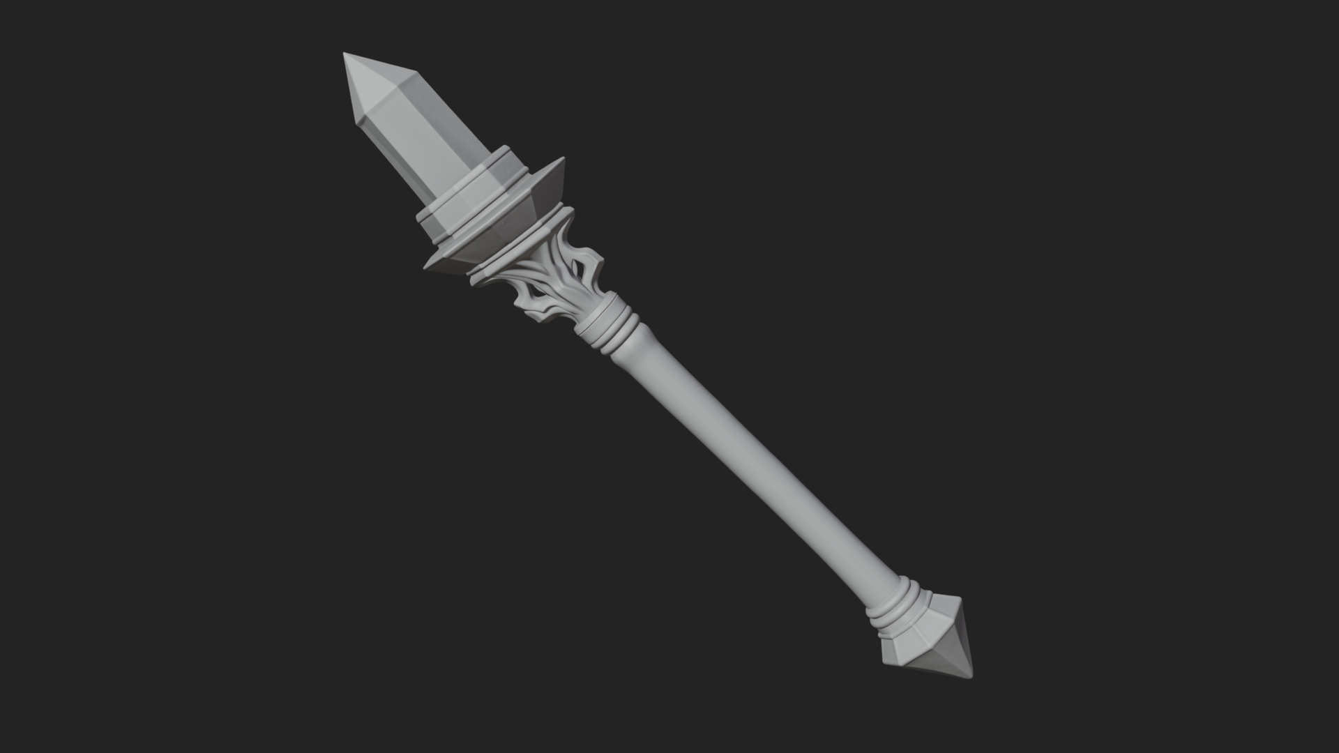 Crystal Tip Magic Wand Model Design 7 3D Print Model 3D Model