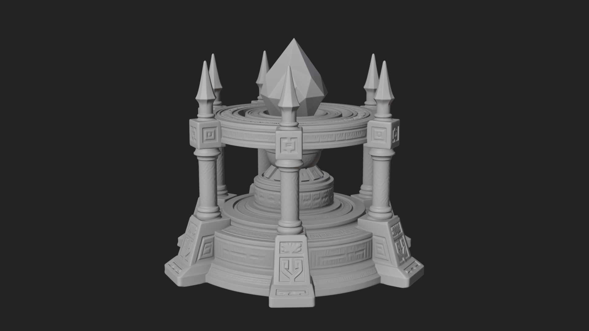 Crystal Topped Stone Tower Design 1 3D Print Model 3D Model