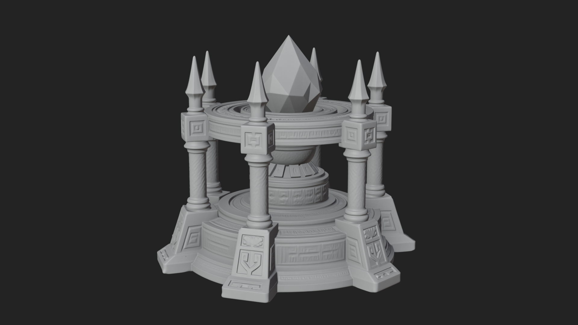 Crystal Topped Stone Tower Design 1 3D Print Model 3D Model