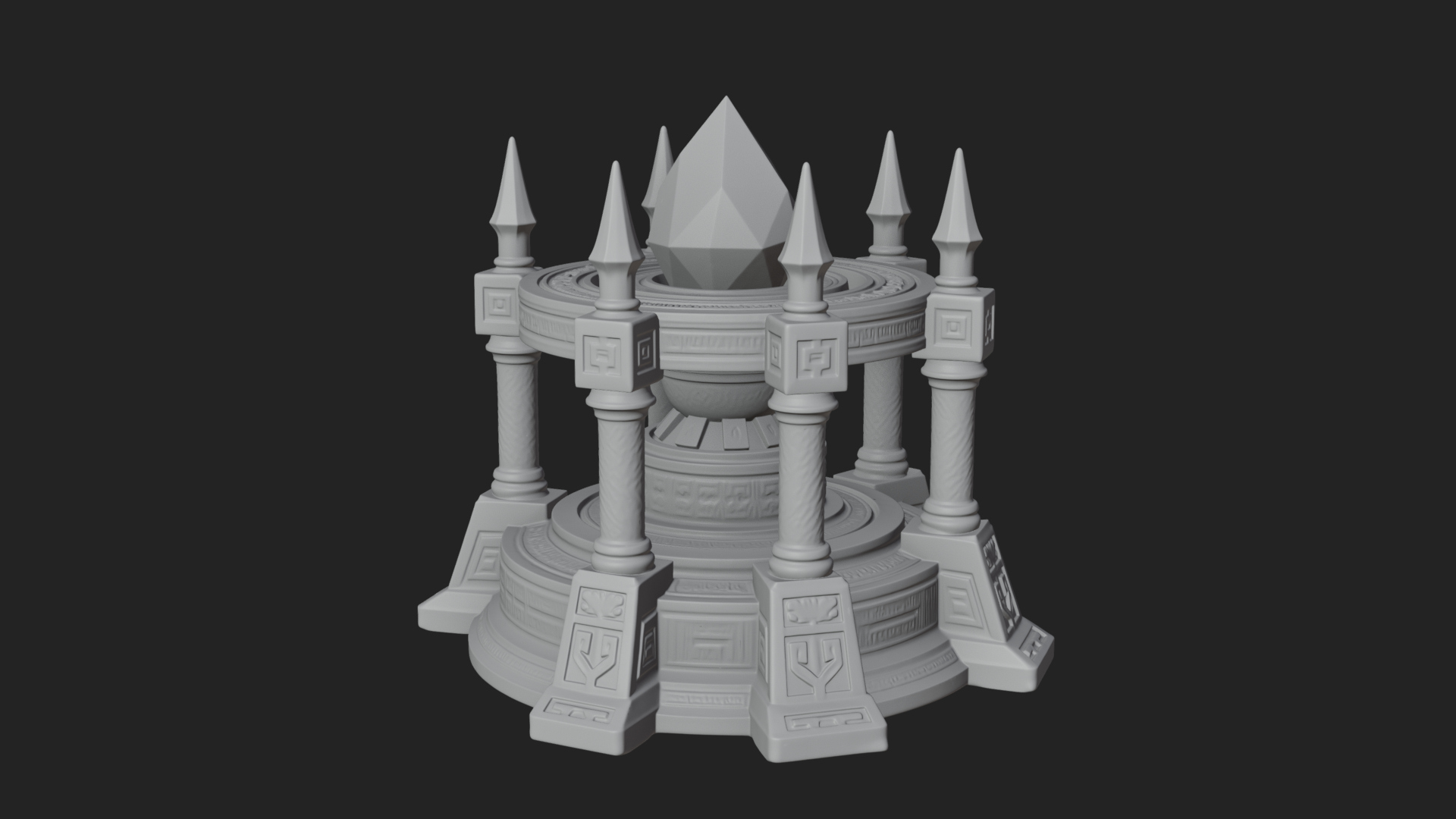 Crystal Topped Stone Tower Design 1 3D Print Model 3D Model