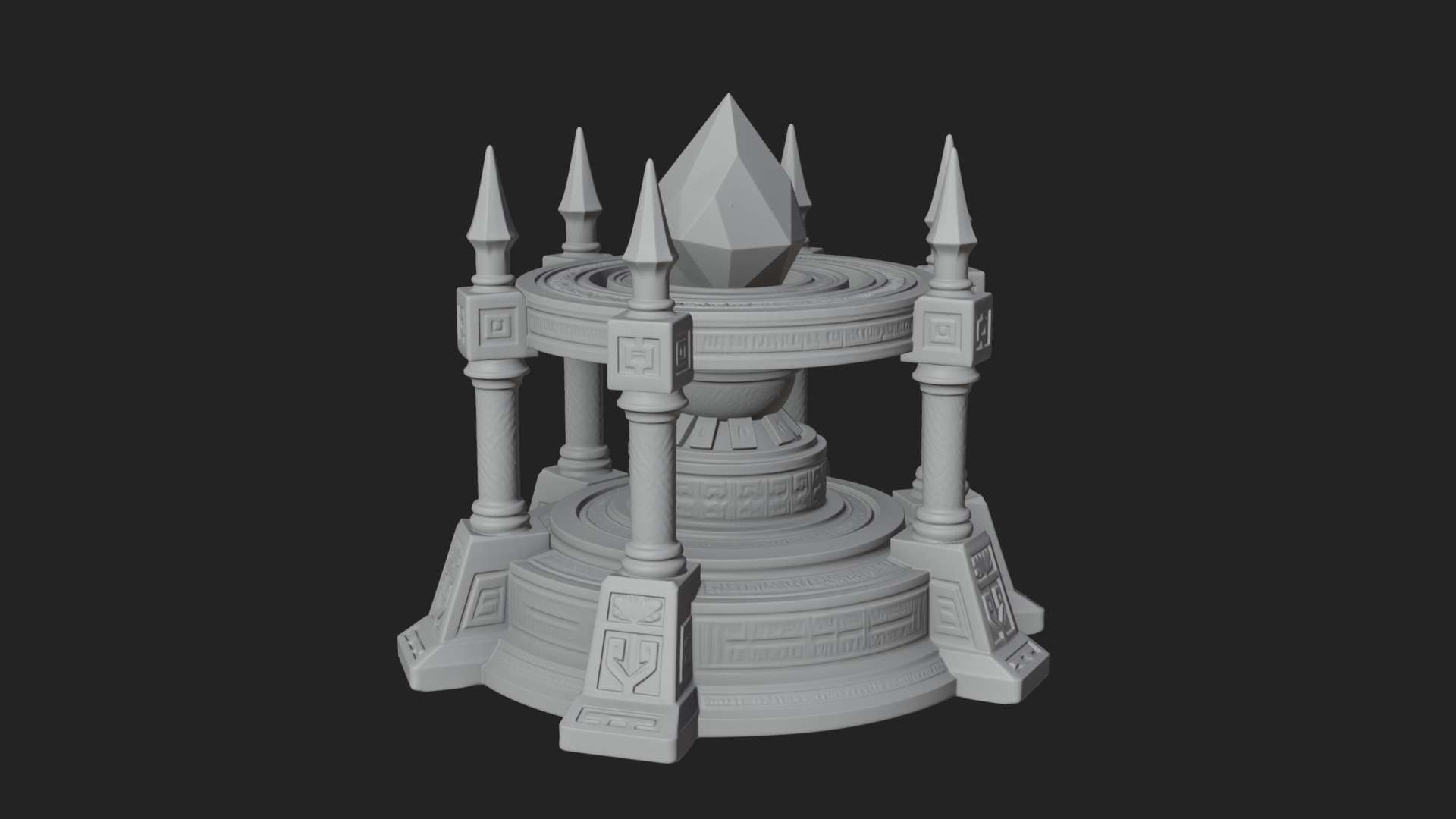 Crystal Topped Stone Tower Design 1 3D Print Model 3D Model