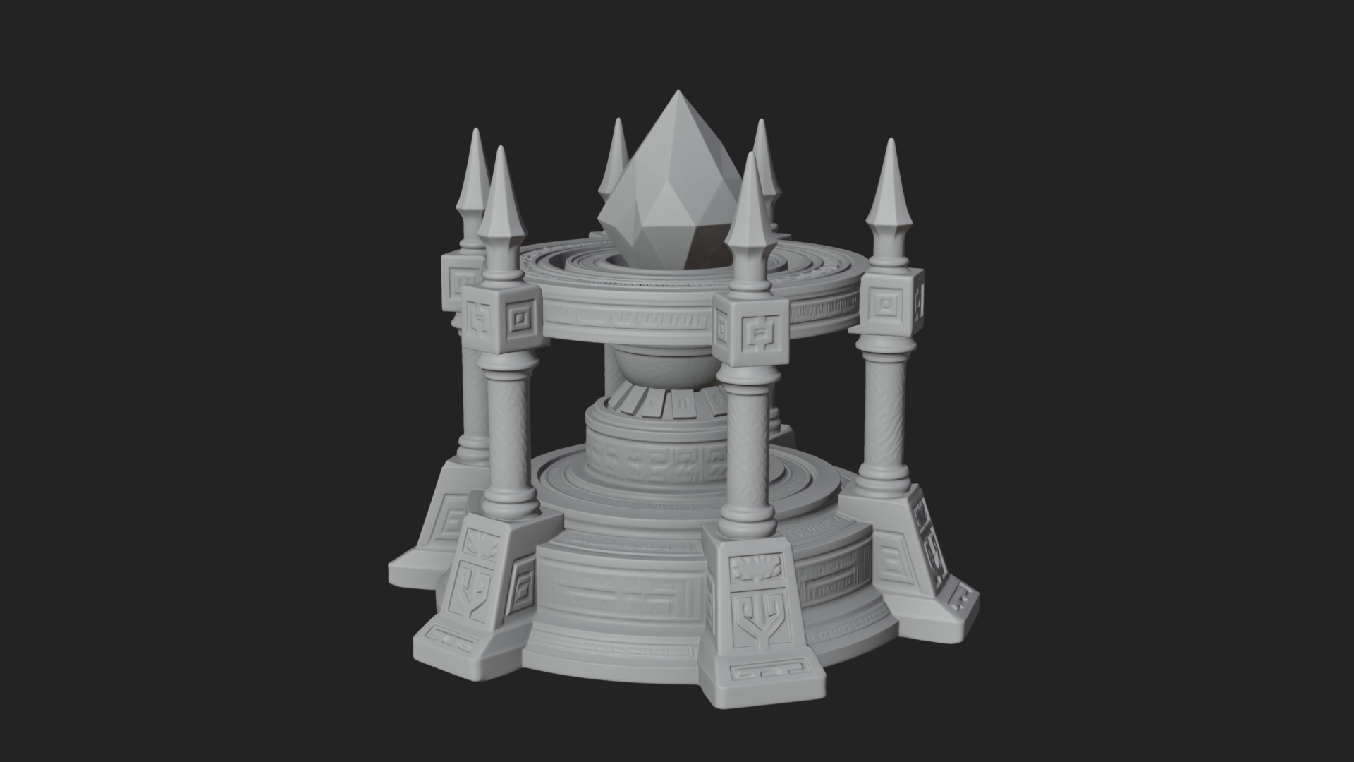 Crystal Topped Stone Tower Design 1 3D Print Model 3D Model