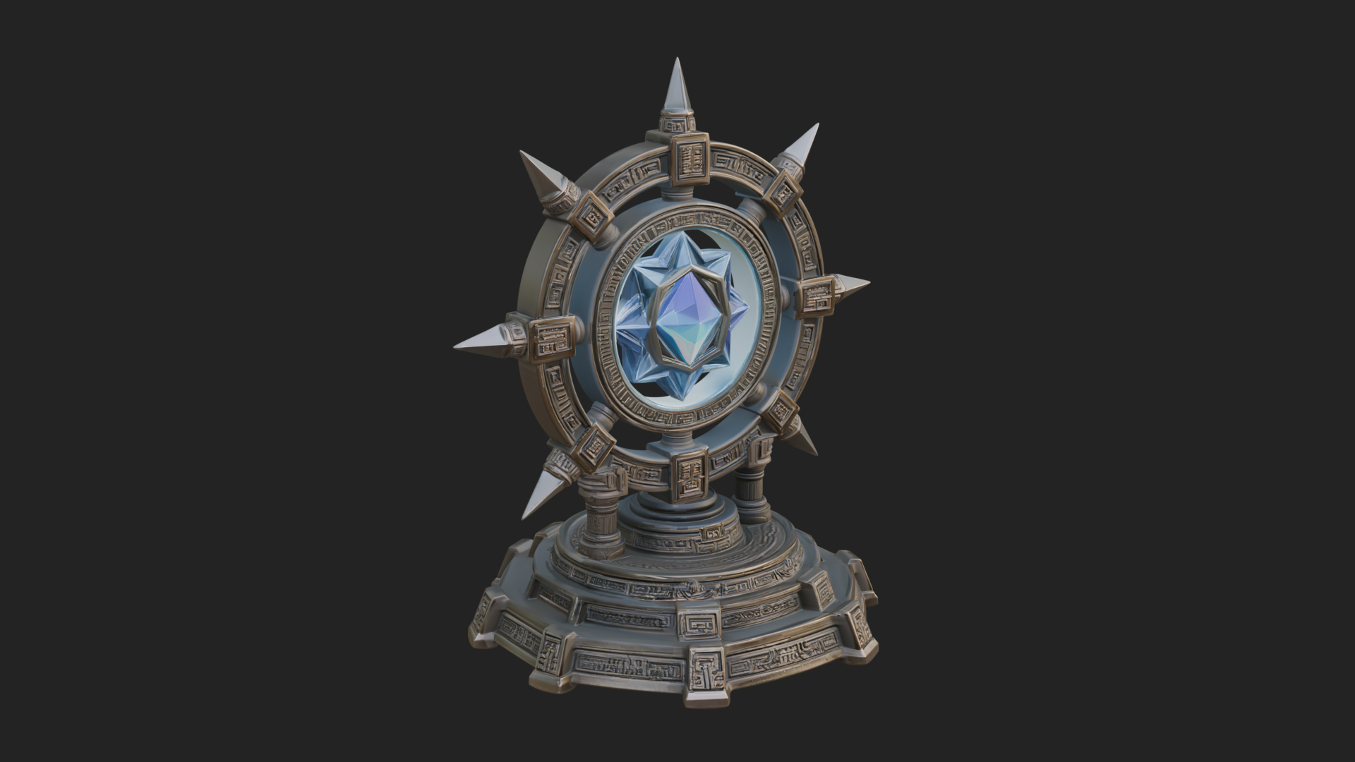 Crystal Topped Stone Tower Design 2 3D Print Model 3D Model