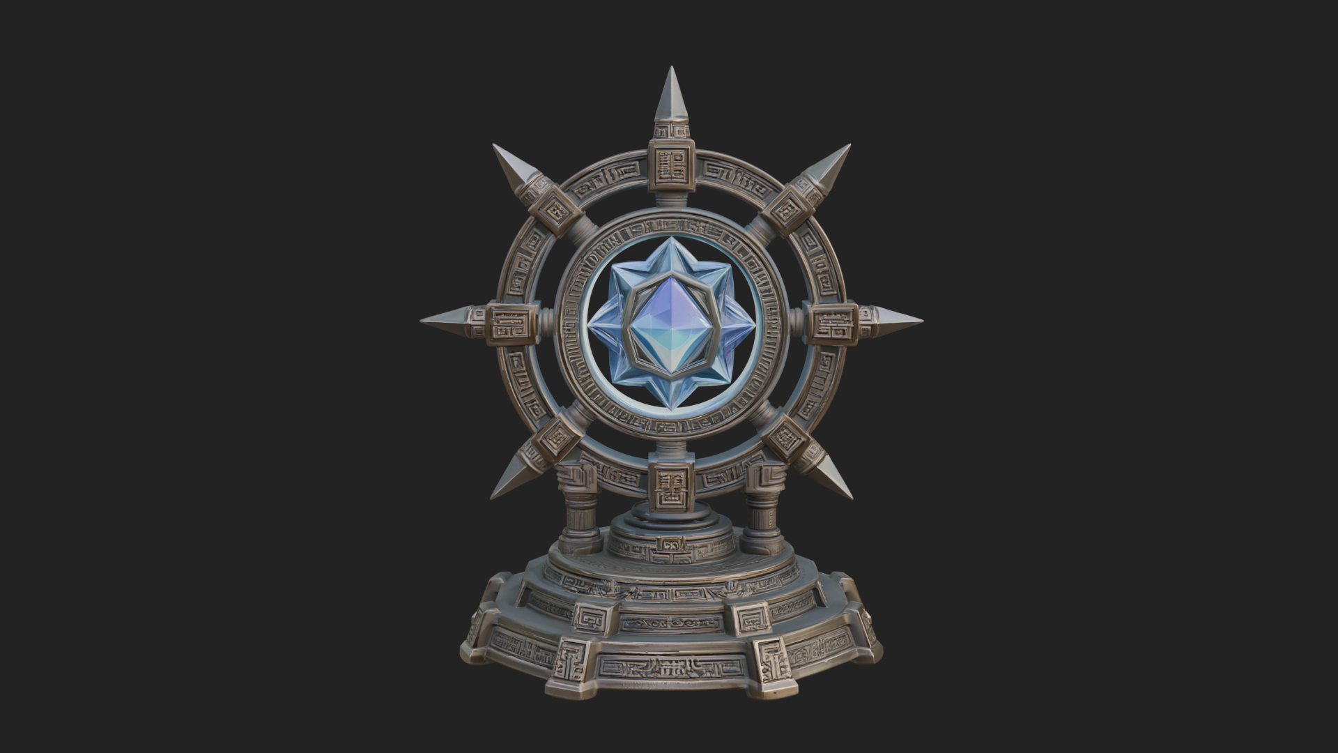 Crystal Topped Stone Tower Design 2 3D Print Model 3D Model