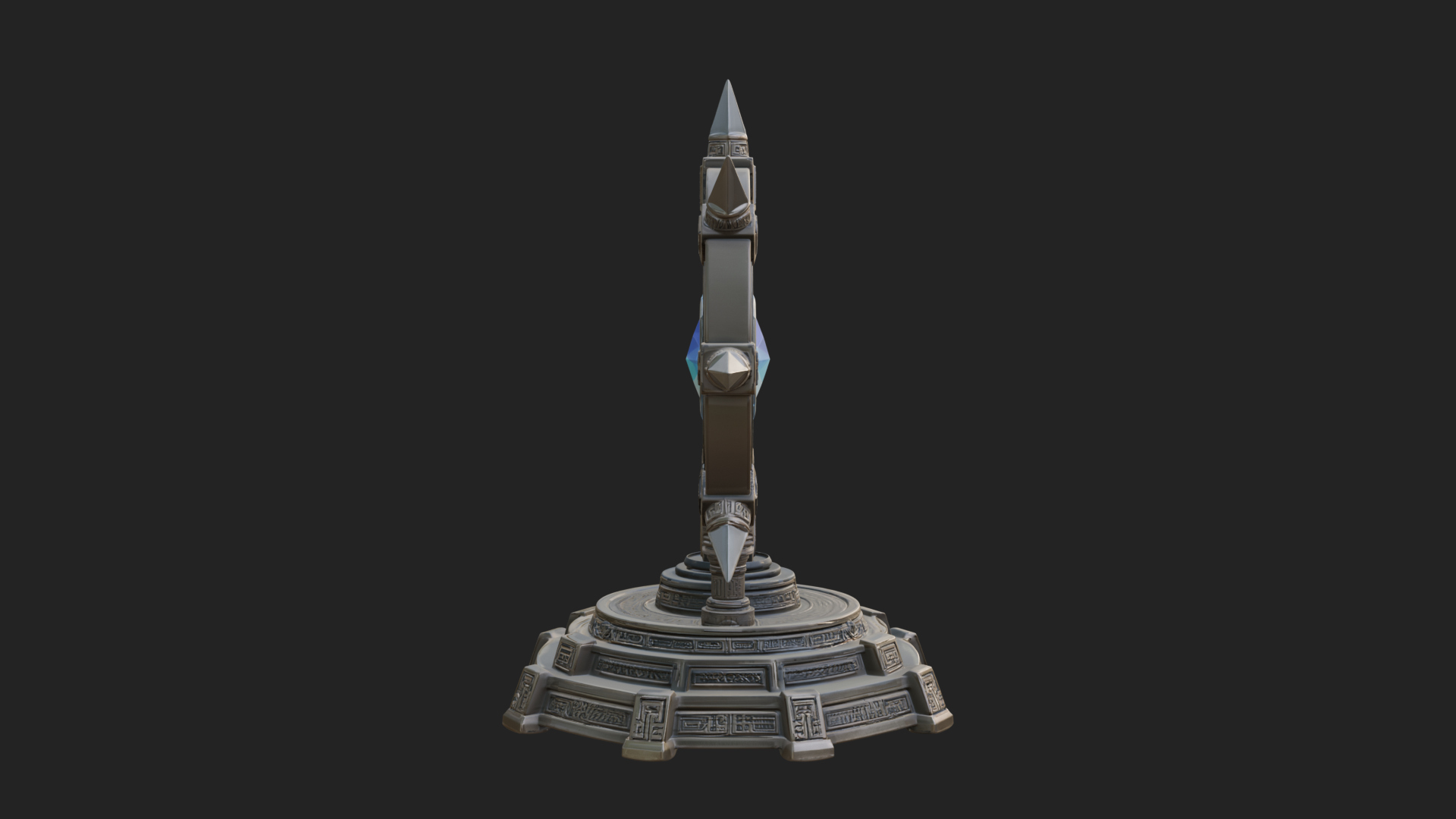 Crystal Topped Stone Tower Design 2 3D Print Model 3D Model