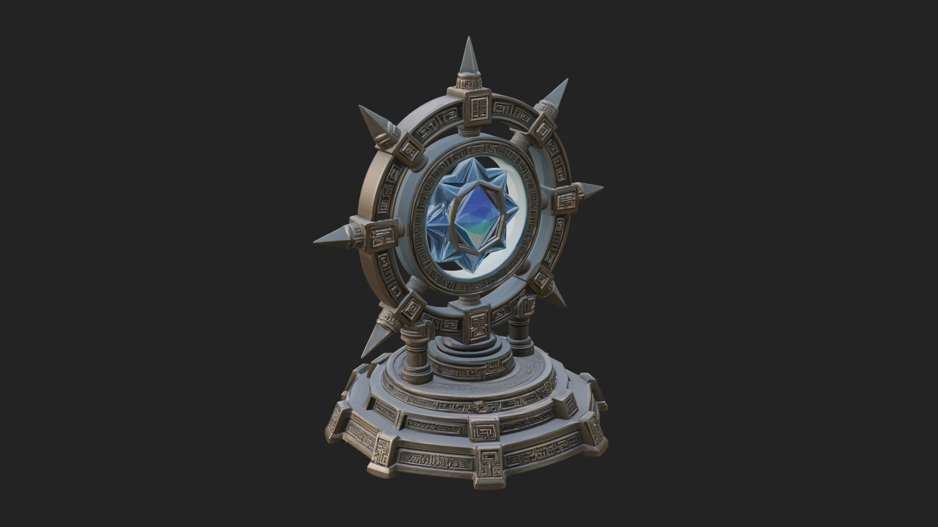 Crystal Topped Stone Tower Design 2 3D Print Model 3D Model