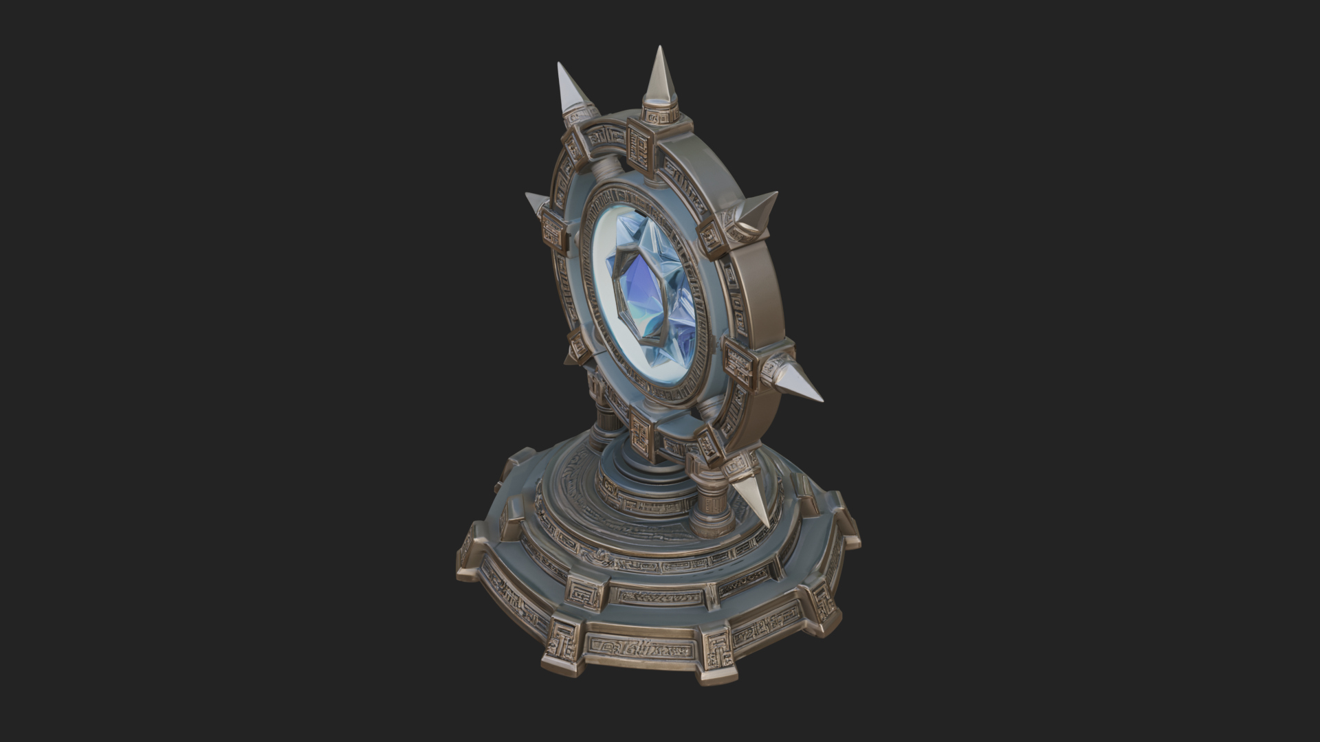 Crystal Topped Stone Tower Design 2 3D Print Model 3D Model