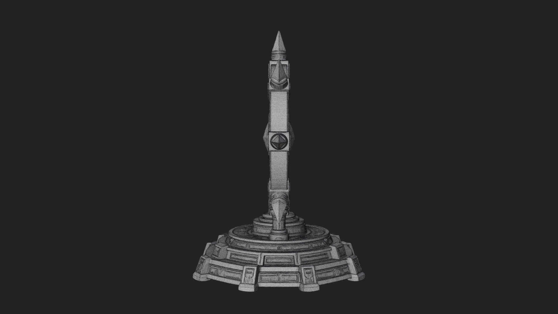 Crystal Topped Stone Tower Design 2 3D Print Model 3D Model