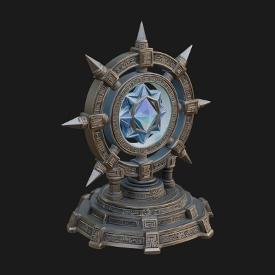 Crystal Topped Stone Tower Design 2 3D Print Model