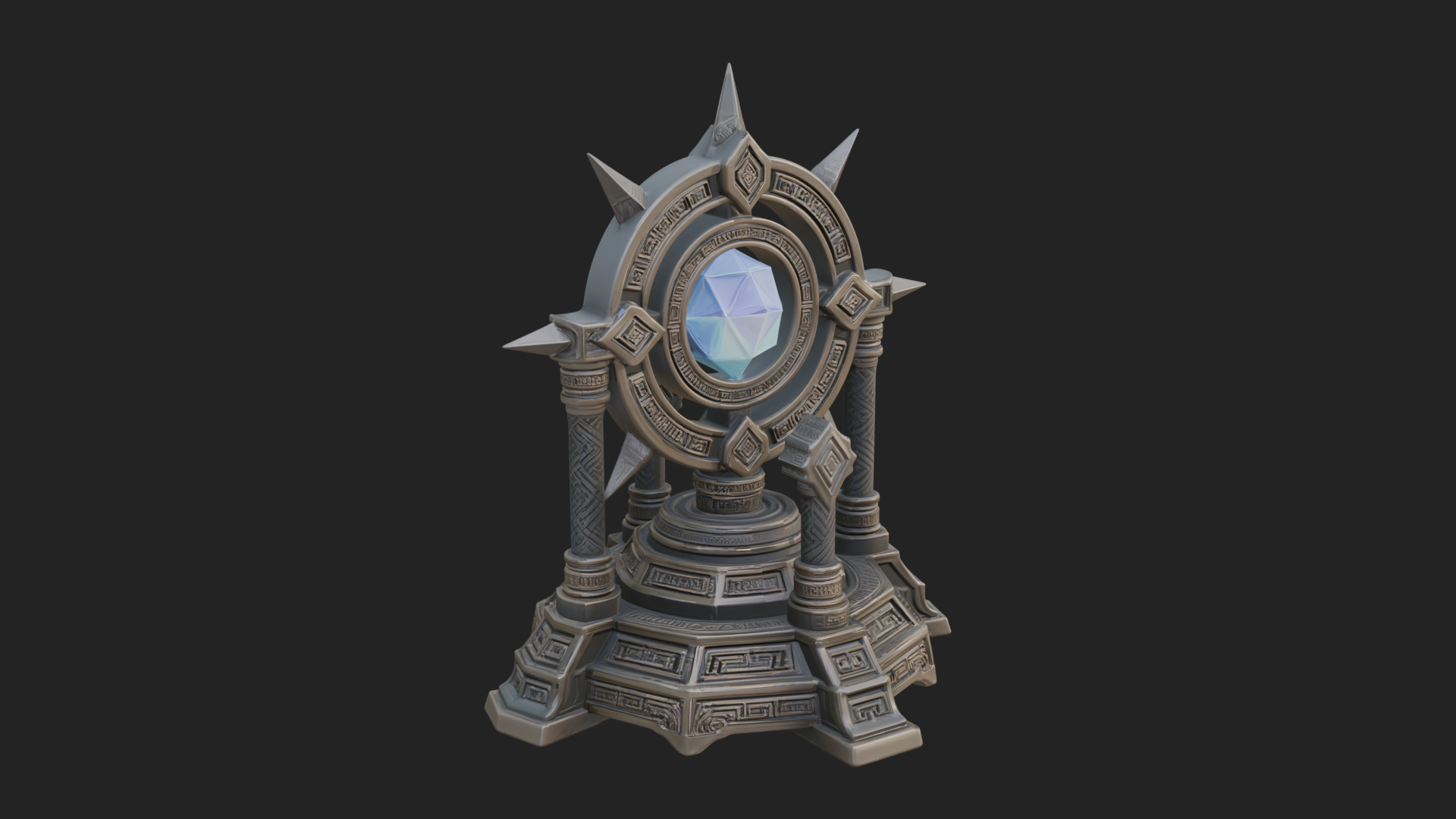 Crystal Topped Stone Tower Design 3 3D Print Model 3D Model