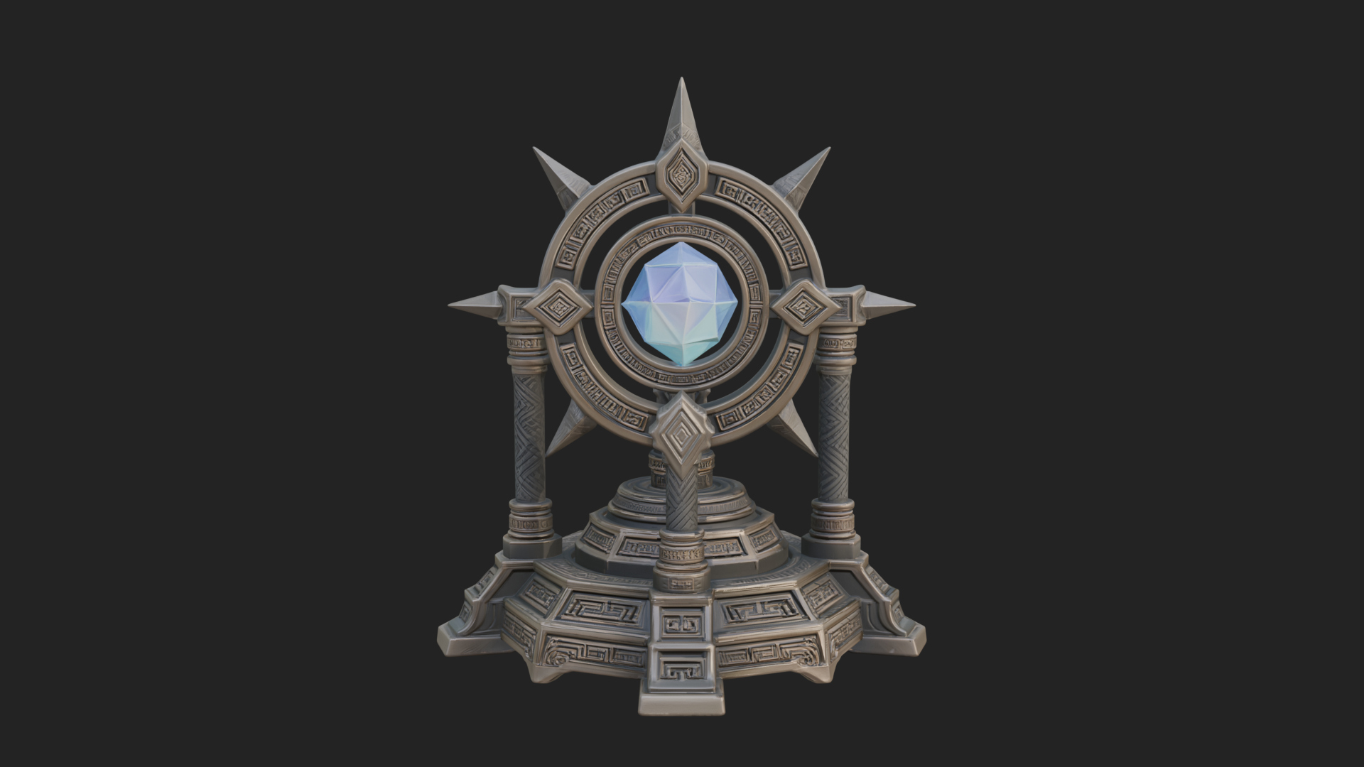 Crystal Topped Stone Tower Design 3 3D Print Model 3D Model