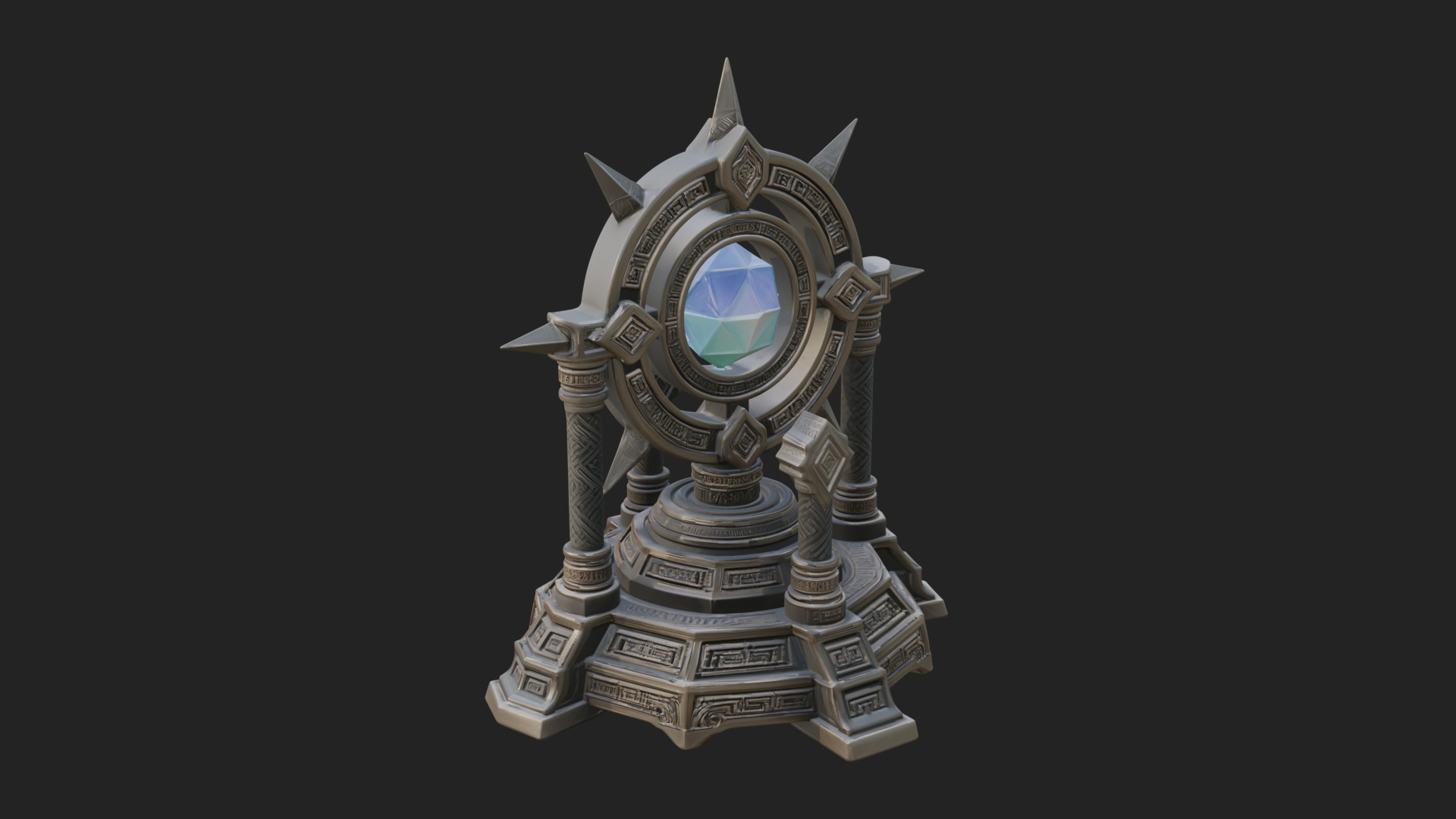 Crystal Topped Stone Tower Design 3 3D Print Model 3D Model