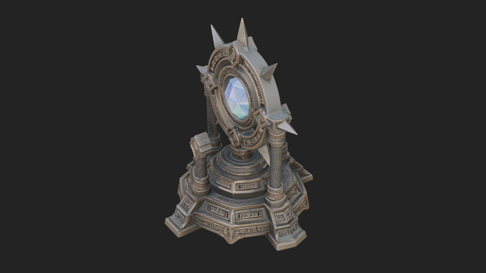 Crystal Topped Stone Tower Design 3 3D Print Model 3D Model