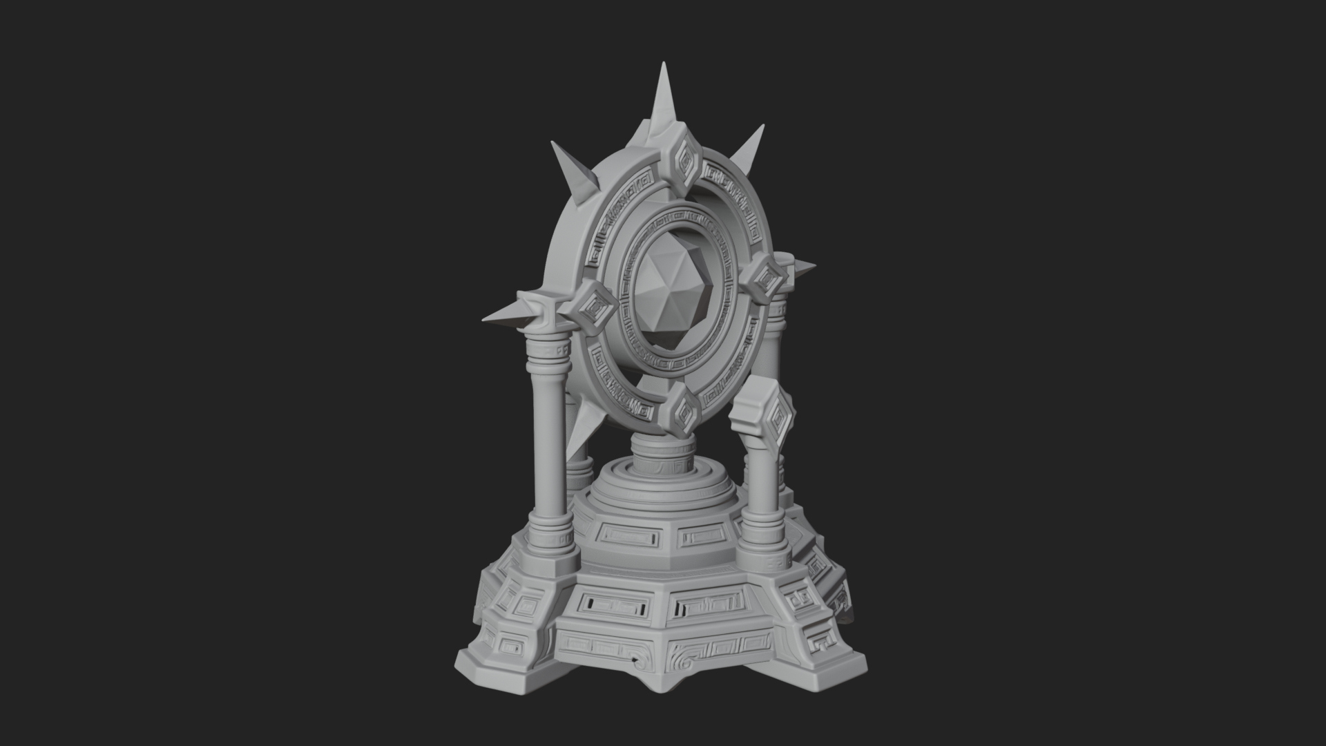 Crystal Topped Stone Tower Design 3 3D Print Model 3D Model