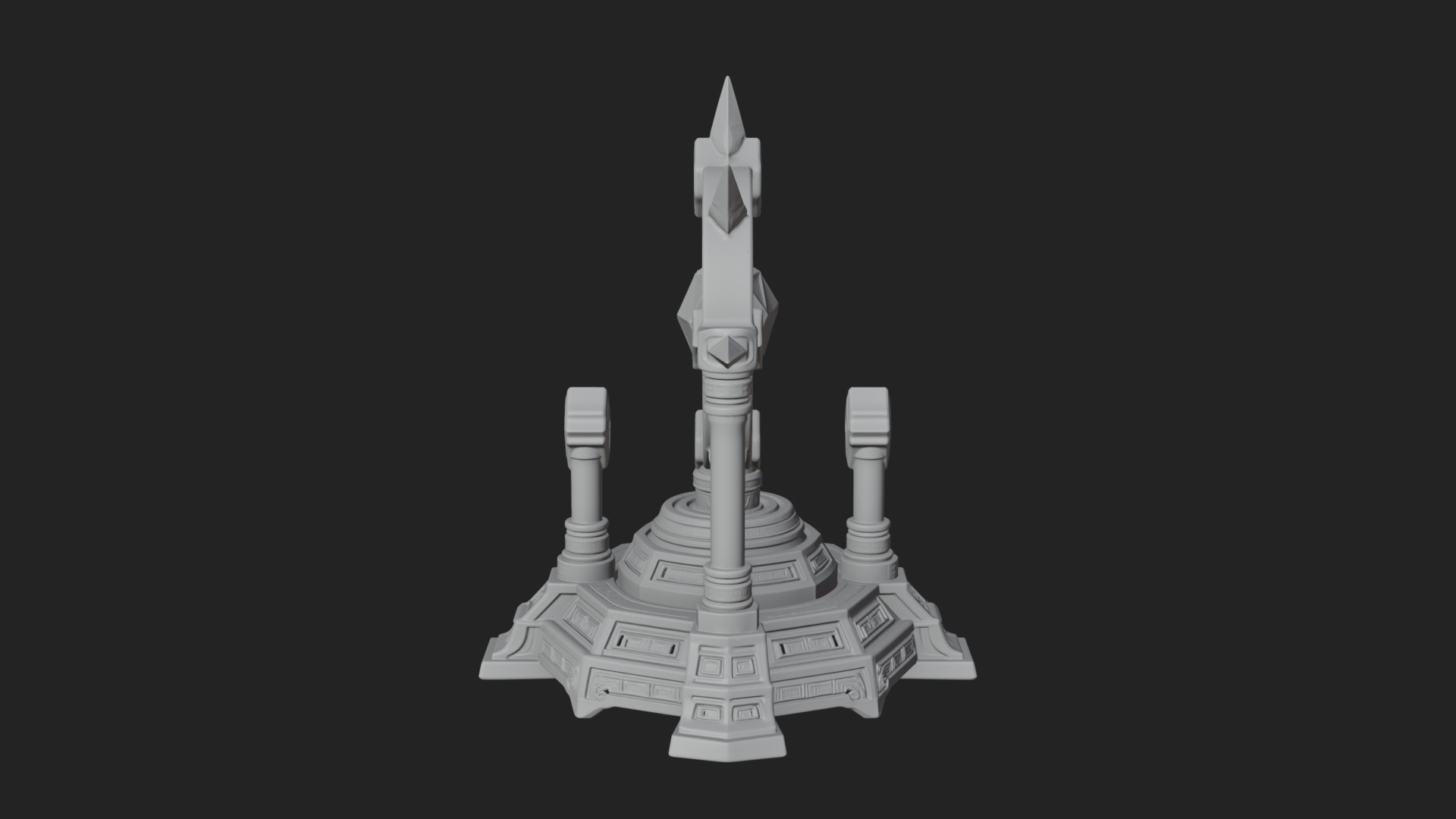 Crystal Topped Stone Tower Design 3 3D Print Model 3D Model