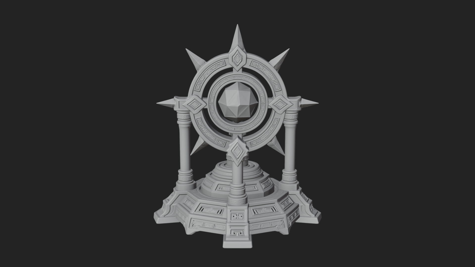 Crystal Topped Stone Tower Design 3 3D Print Model 3D Model