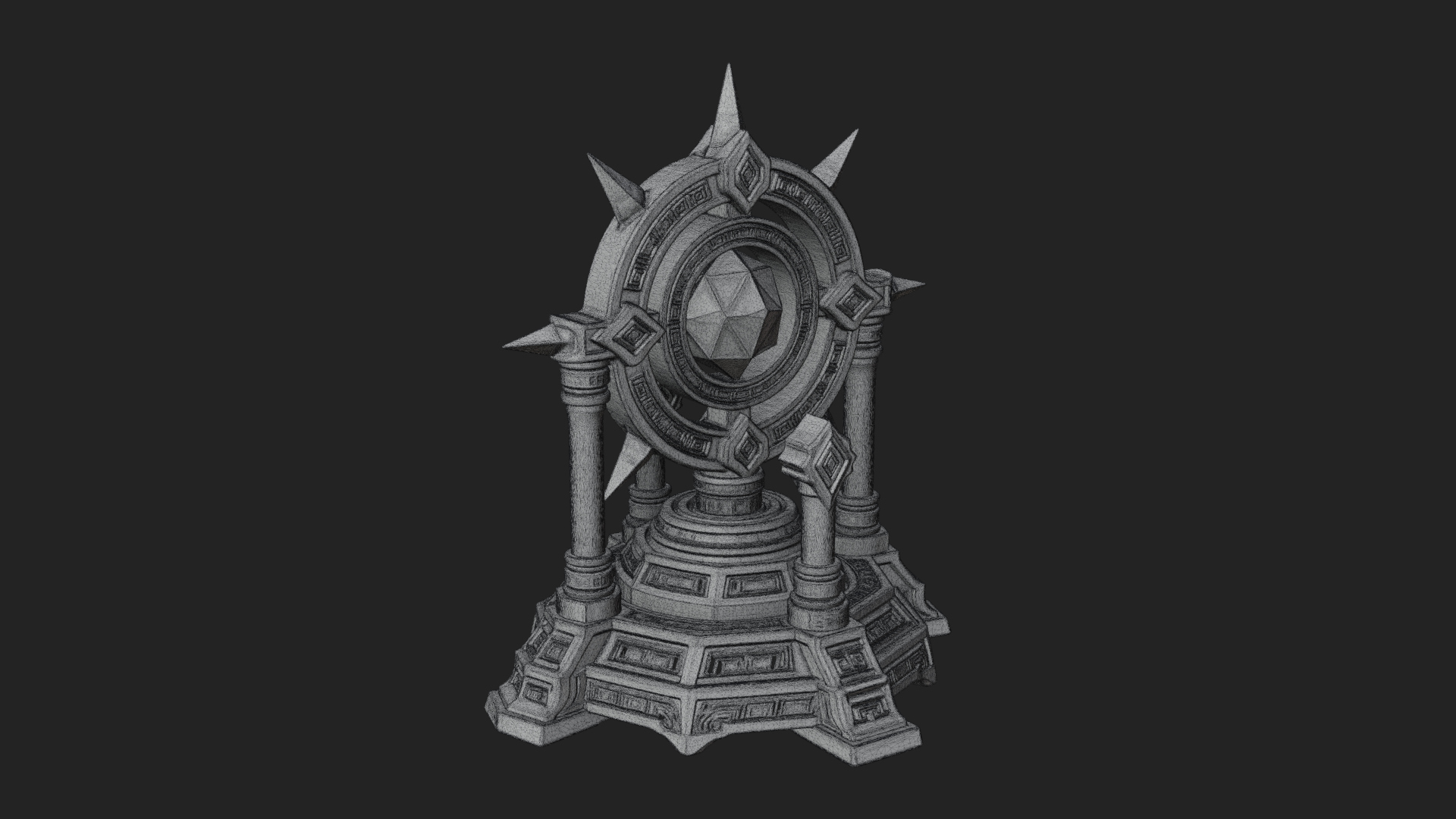 Crystal Topped Stone Tower Design 3 3D Print Model 3D Model