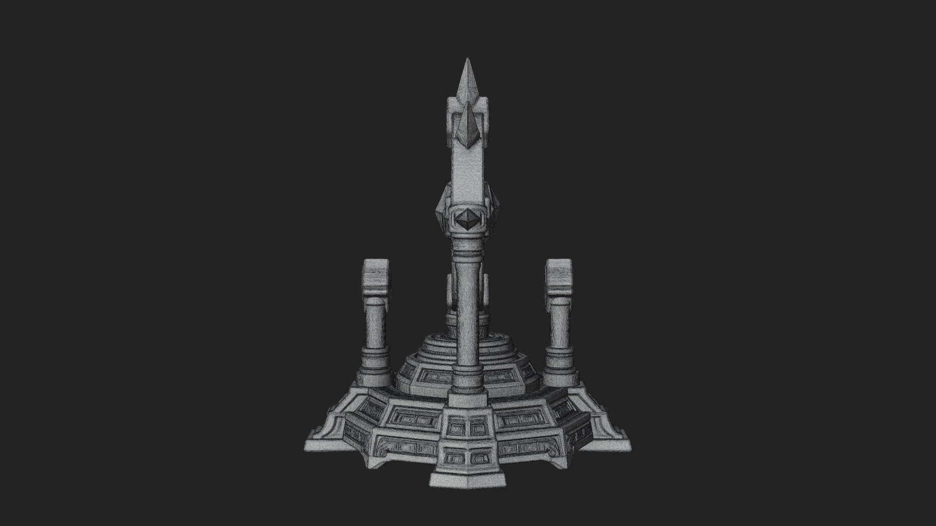 Crystal Topped Stone Tower Design 3 3D Print Model 3D Model