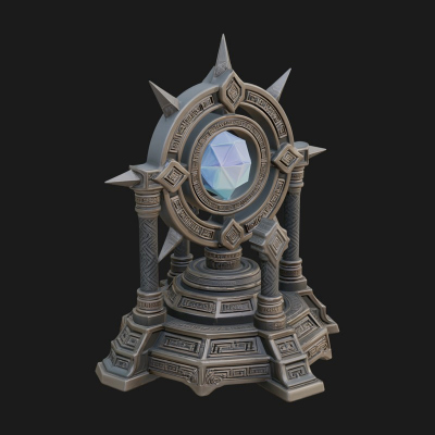 Crystal Topped Stone Tower Design 3 3D Print Model