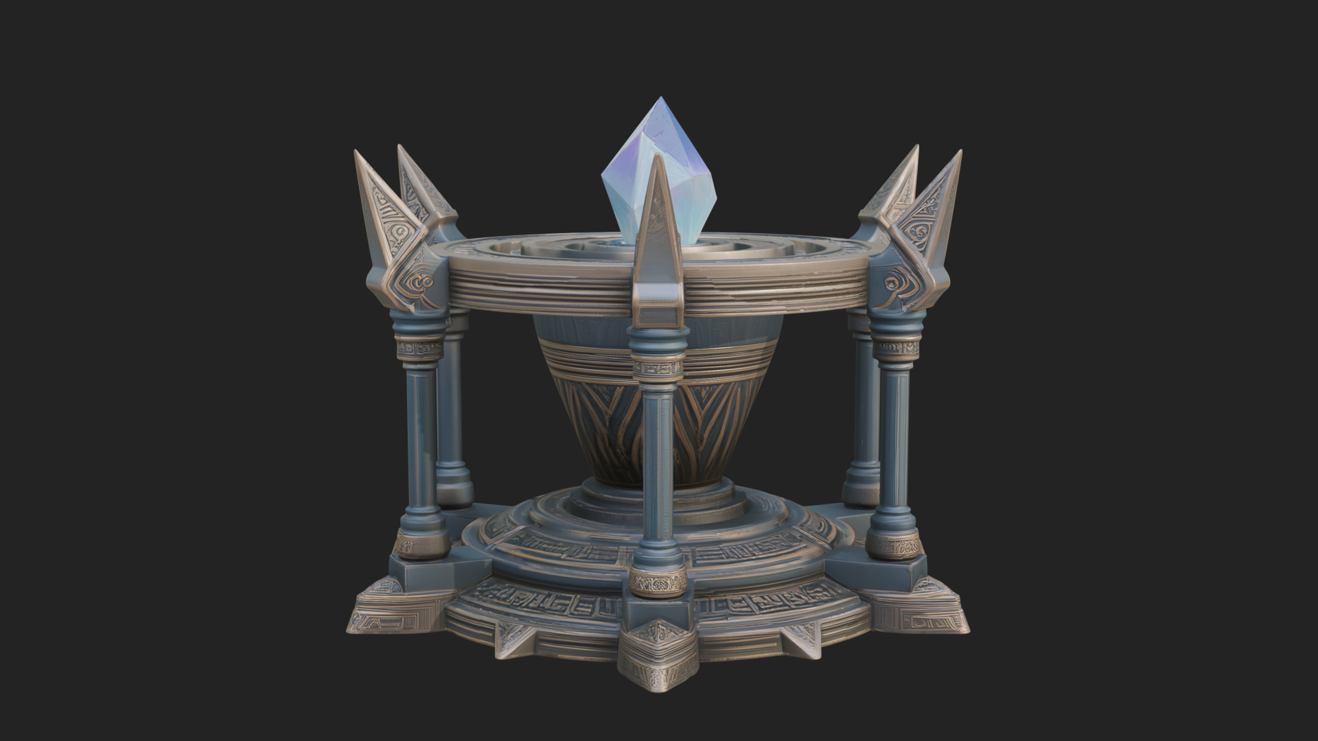 Crystal Topped Stone Tower Design 4 3D Print Model 3D Model