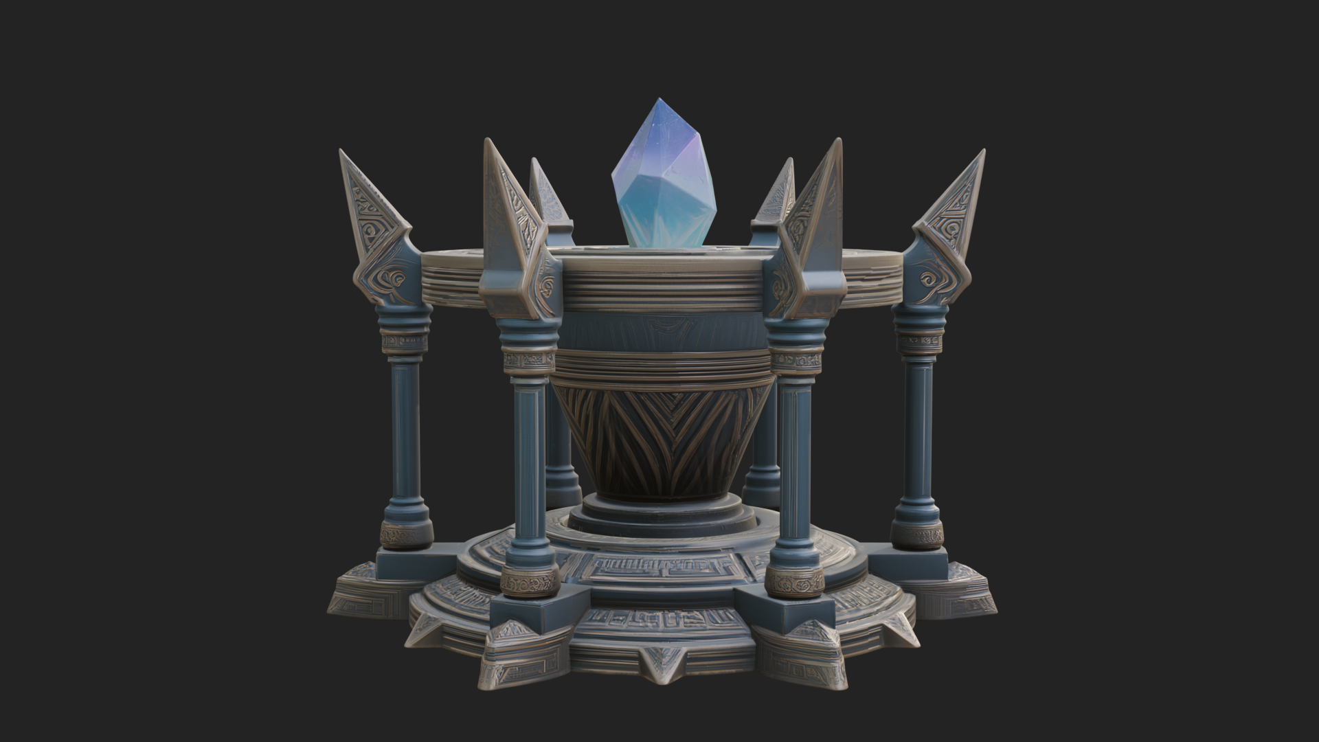 Crystal Topped Stone Tower Design 4 3D Print Model 3D Model