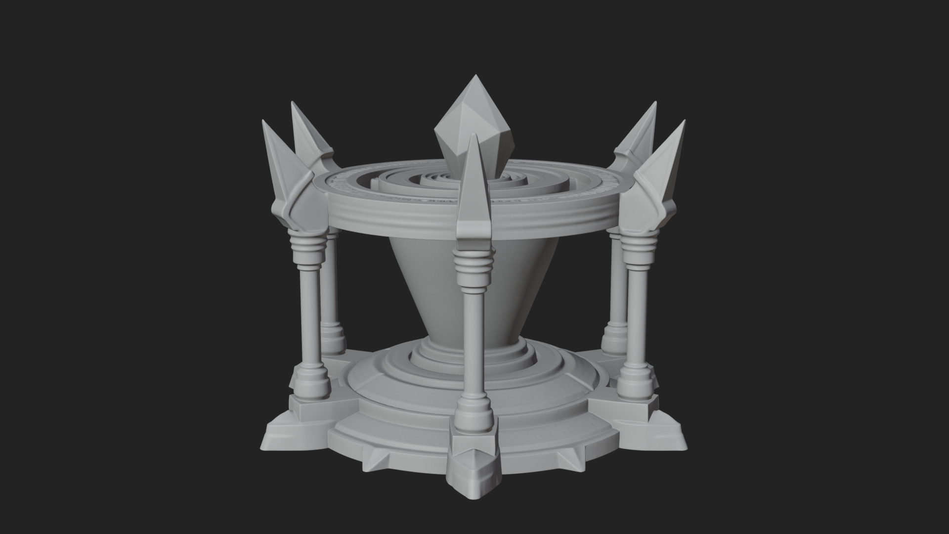 Crystal Topped Stone Tower Design 4 3D Print Model 3D Model