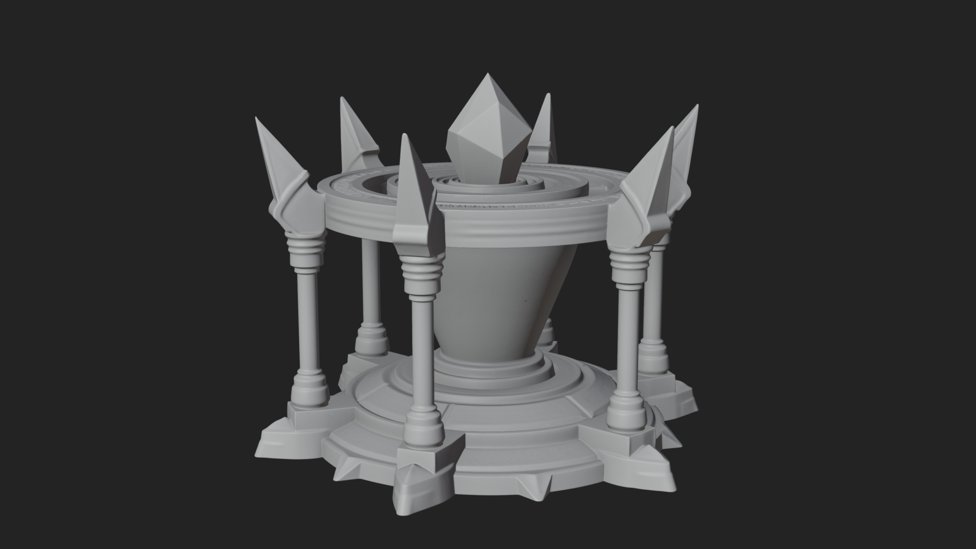 Crystal Topped Stone Tower Design 4 3D Print Model 3D Model