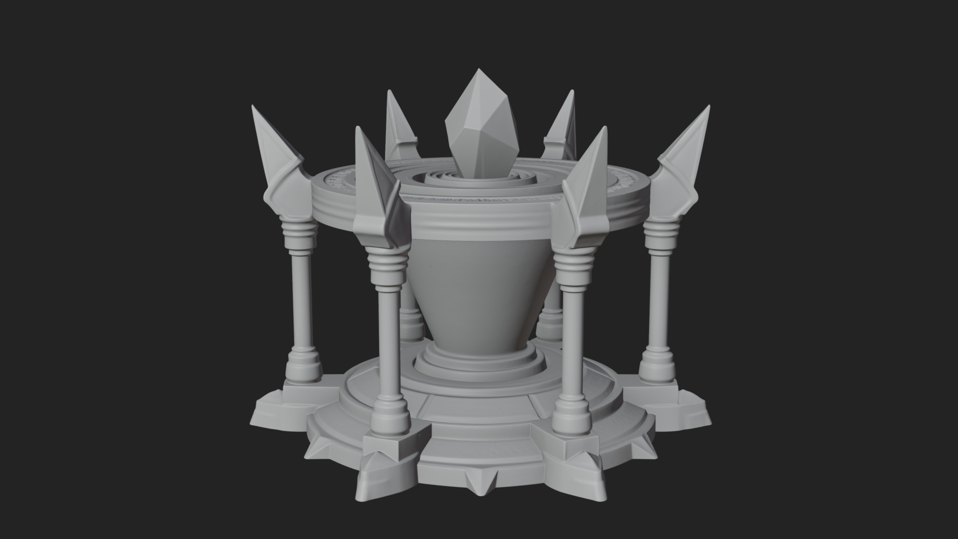 Crystal Topped Stone Tower Design 4 3D Print Model 3D Model