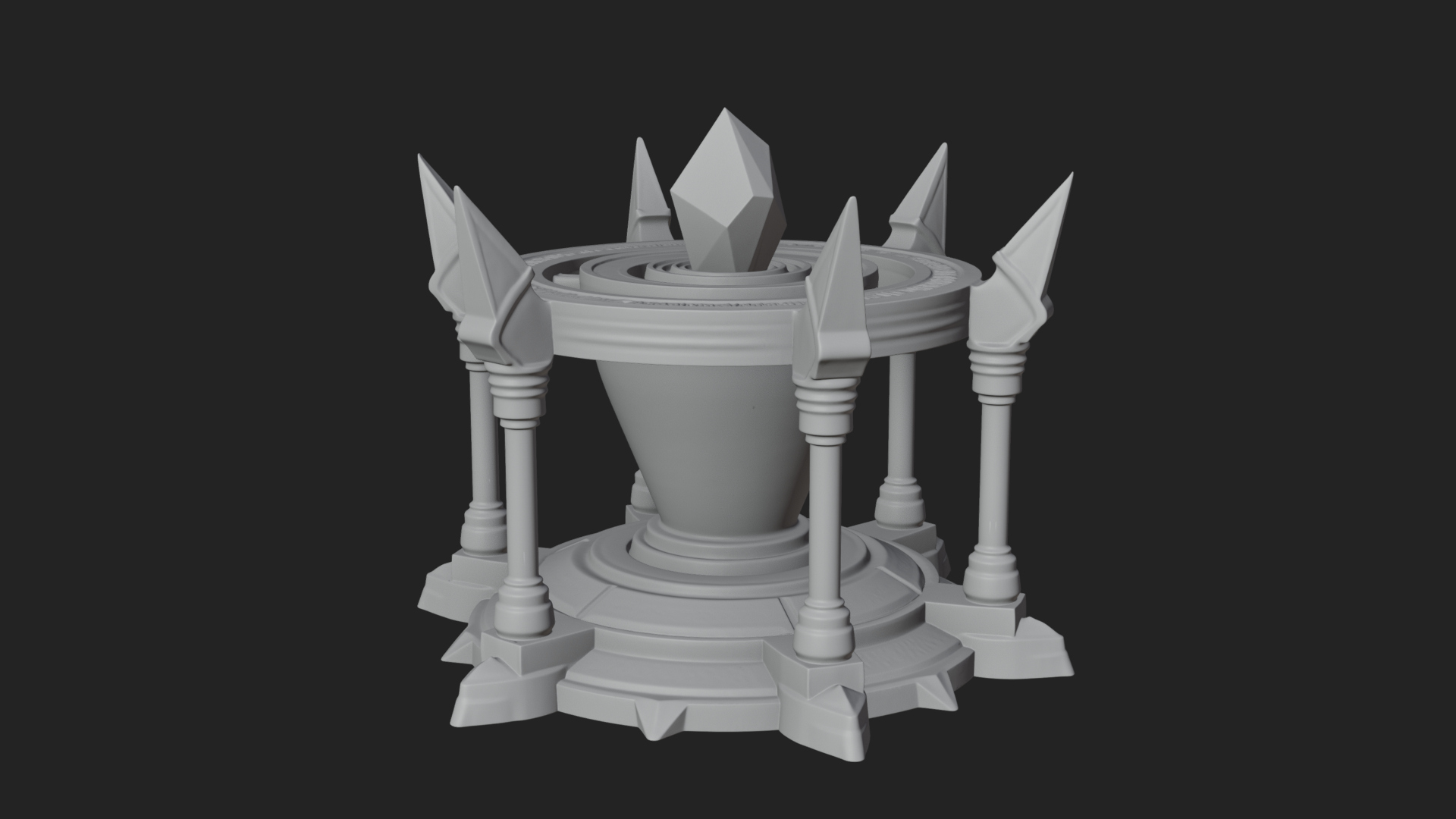 Crystal Topped Stone Tower Design 4 3D Print Model 3D Model