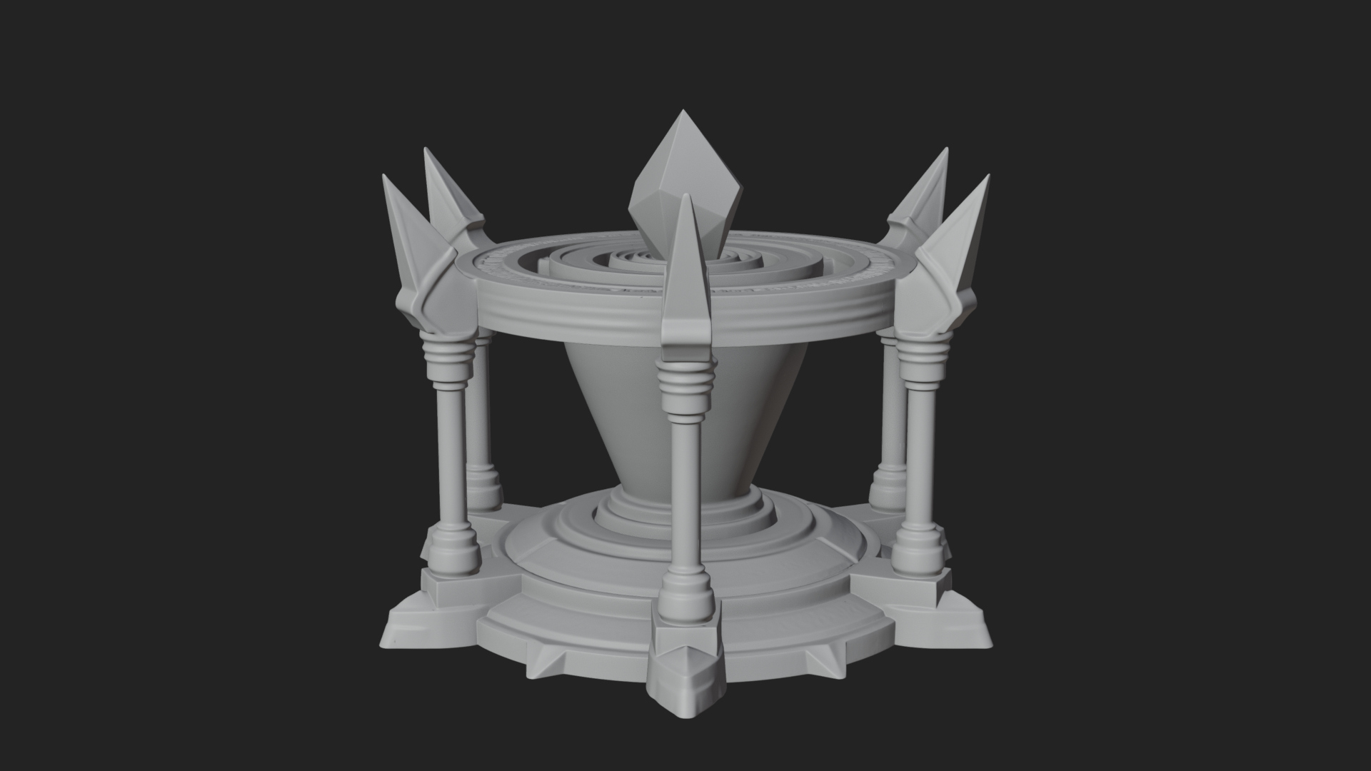 Crystal Topped Stone Tower Design 4 3D Print Model 3D Model